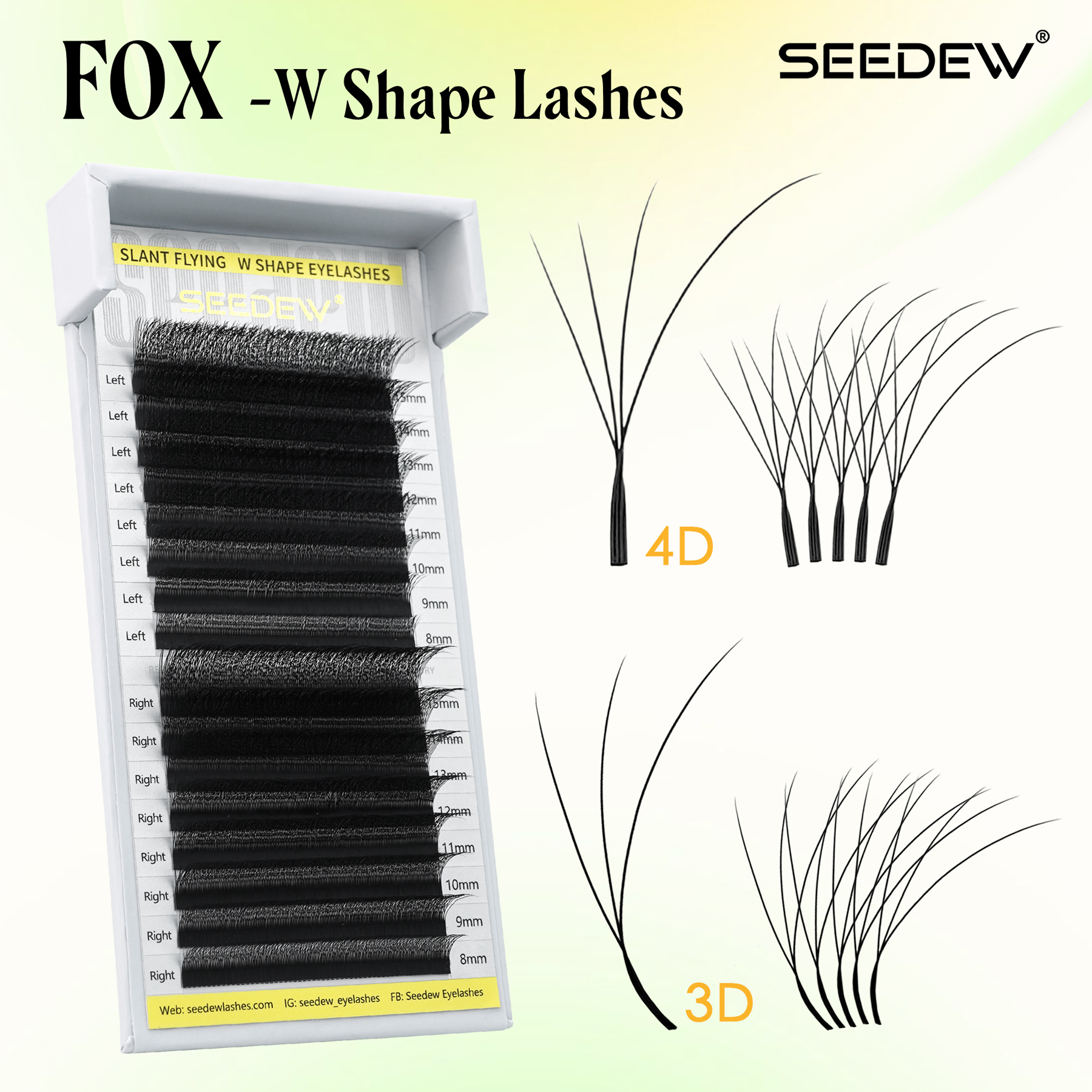 Eyelash Extension Fox Eye - SEEDEW Fox 3D 4D Eyelash Extension