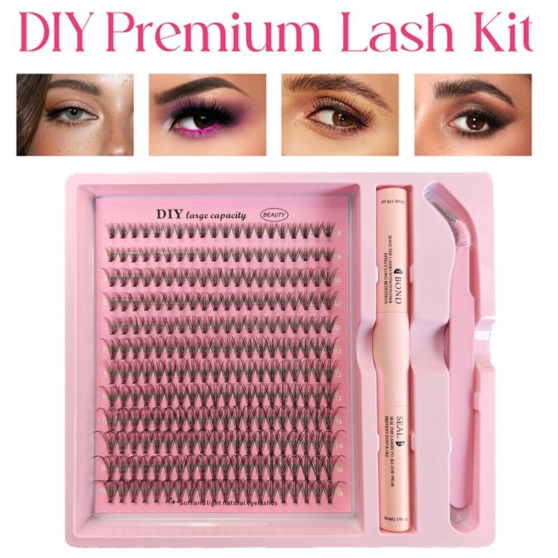 Eyelash Extension Volume - Mink Eyelash Clusters Kit for Thick
