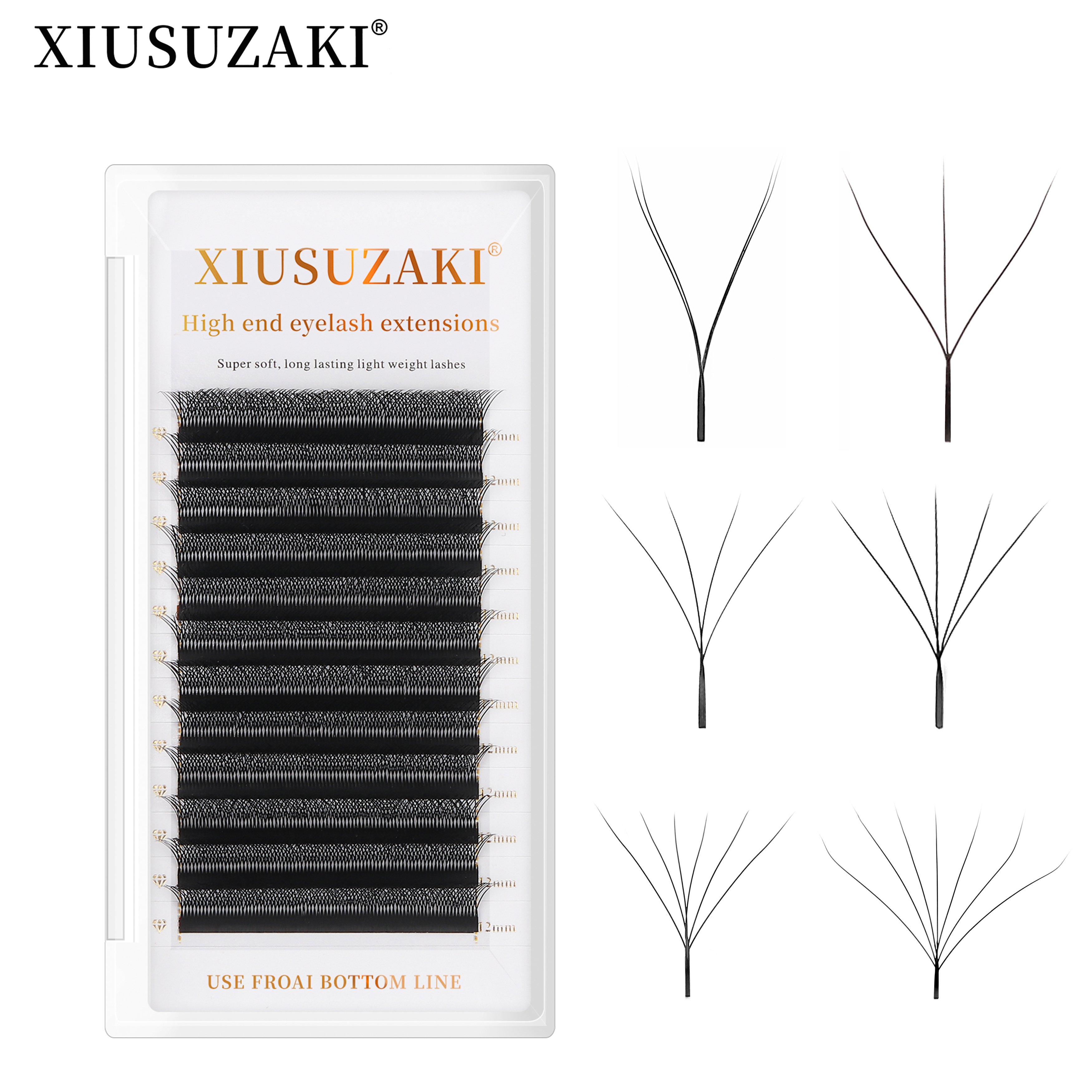 Eyelash Extension Human Hair - XIUSUZAKI W Shaped Bloom 2D 3D