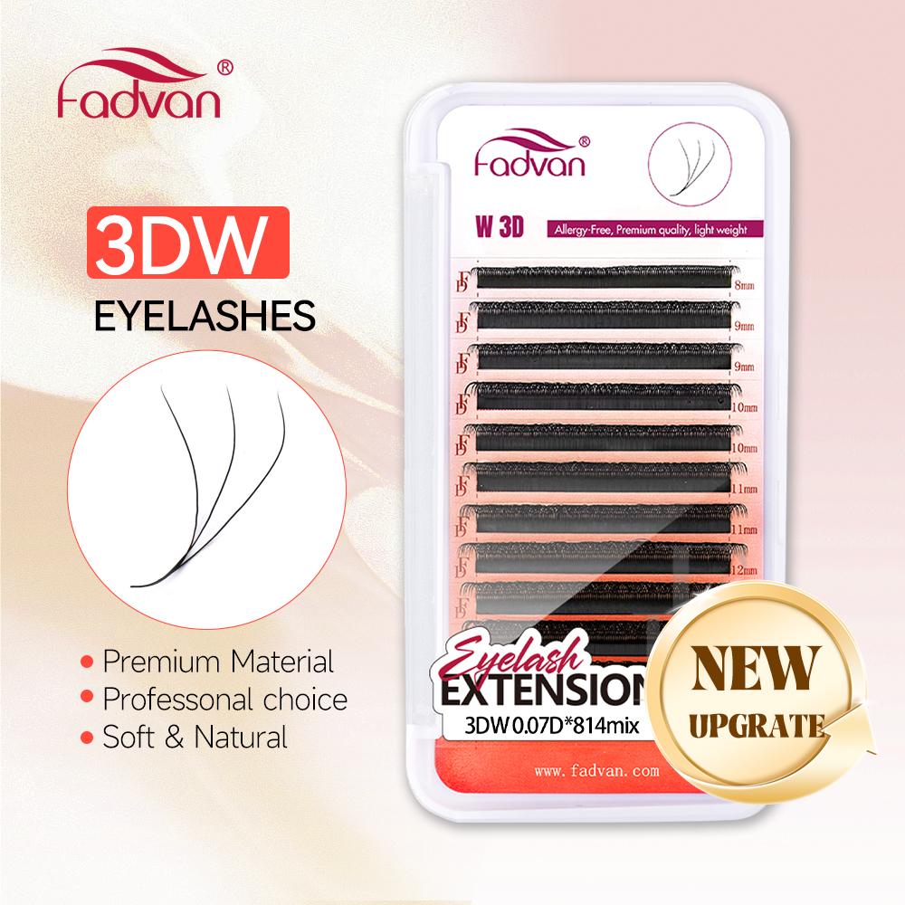 Eyelash Extension Human Hair - FADVAN 3D Lashes W Shaped Eyelashes