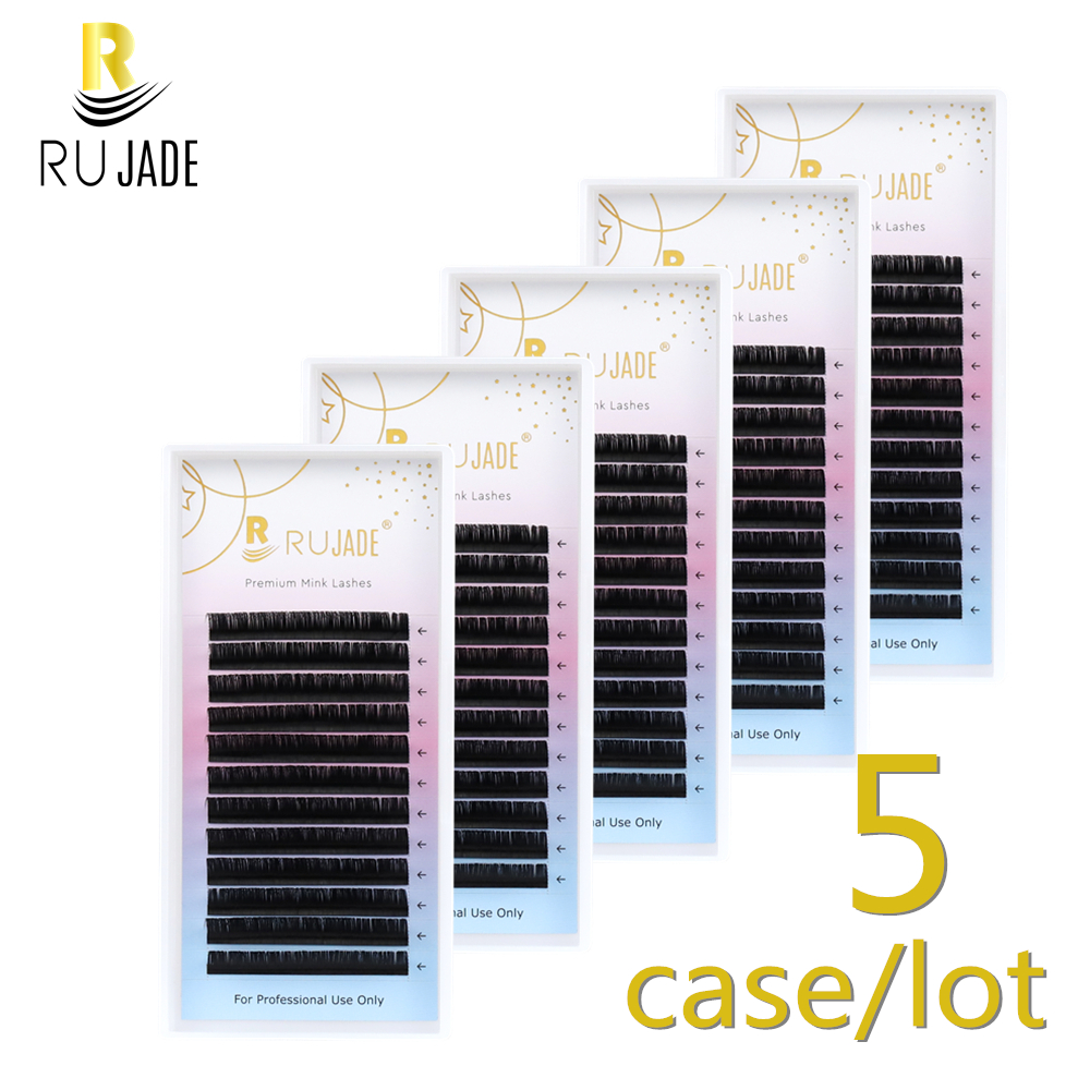 Eyelash Extension Natural Classic - RUJADE 5 Cases/Lot False Eyelash Extensions