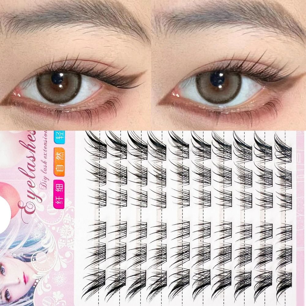 3D Cat Eye Clusters Lashes Nat - Eyelash Extension Fox Eye ulasan dan harga