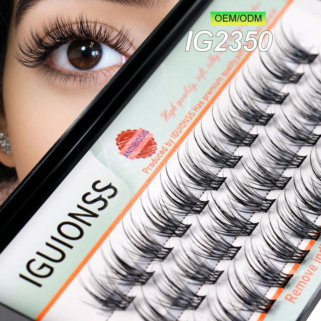 IGUIONSS OEM ODM Segmented Eye - Eyelash Extension Human Hair ulasan dan harga