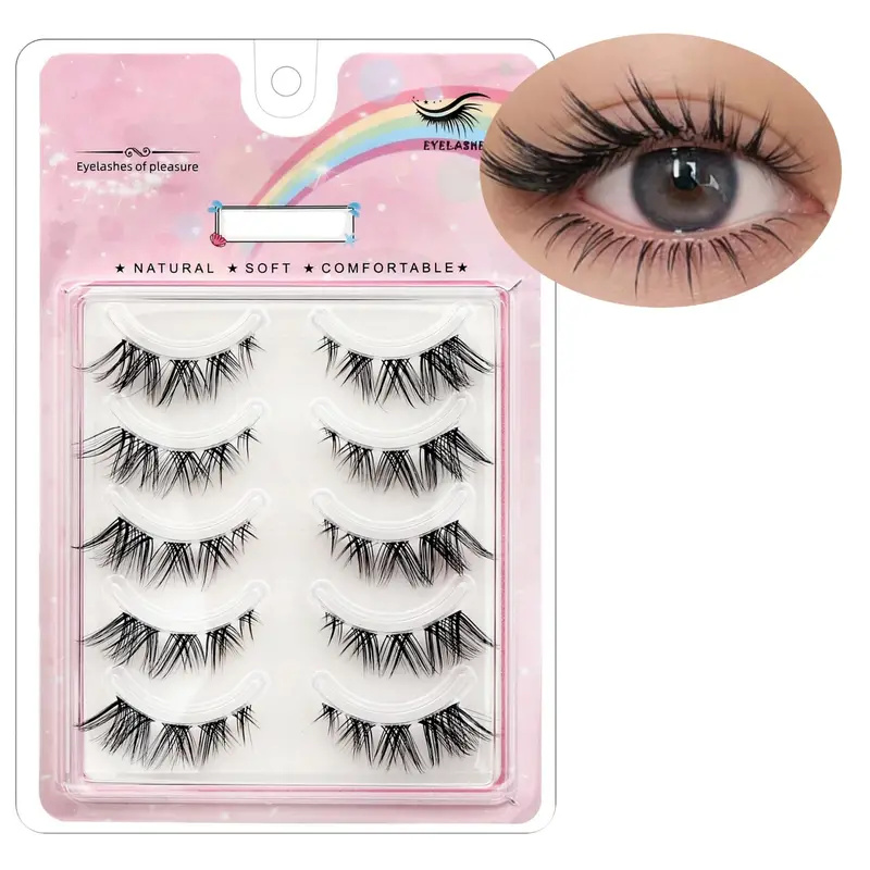 5 pairs Fox Eye False Eyelashe - Eyelash Extension Fox Eye ulasan dan harga