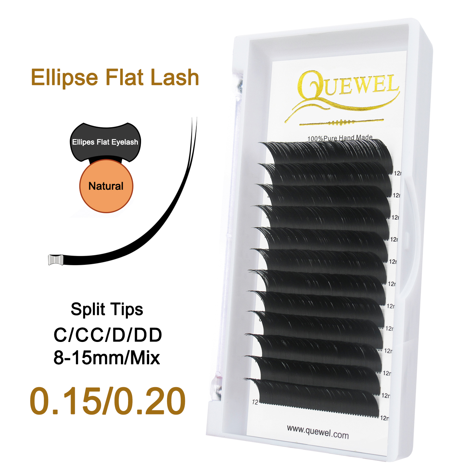 Quewel Ellipse Flat Eyelash Ex - Eyelash Extension Human Hair ulasan dan harga
