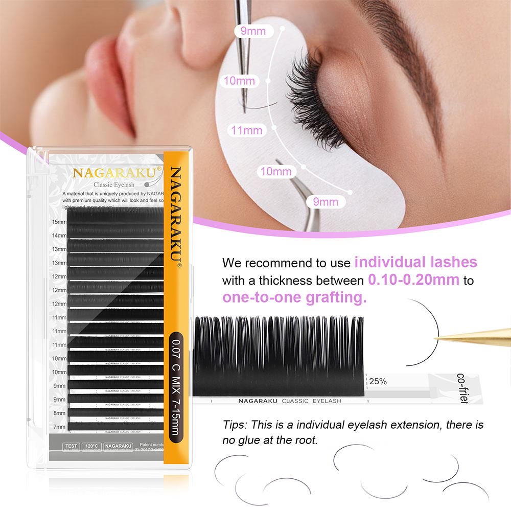 NAGARAKU 6 Cases Classic Mix E - Eyelash Extension Natural Classic ulasan dan harga