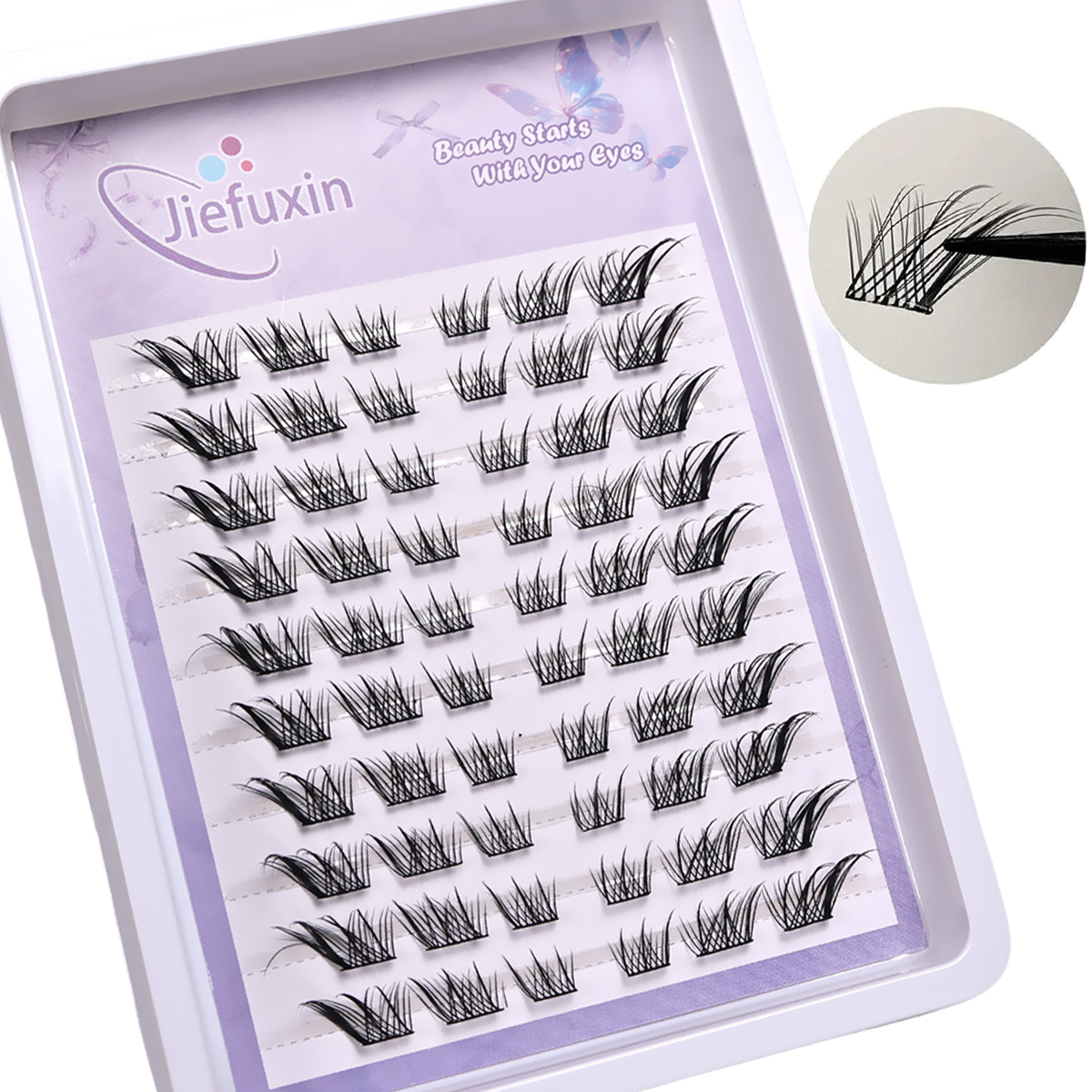 10Rows Fox Eye Effect Fluffy F - Eyelash Extension Fox Eye ulasan dan harga