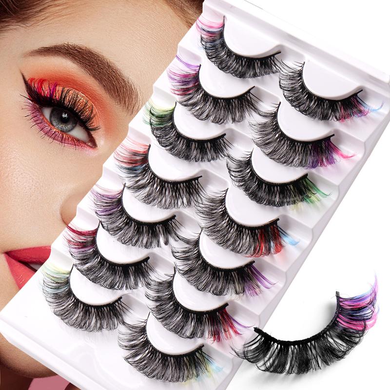 7 Pairs Colorful False Eyelash - Eyelash Extension Volume ulasan dan harga