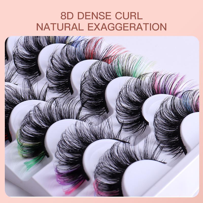 7 Pairs Colorful False Eyelash - Eyelash Extension Volume ulasan dan harga