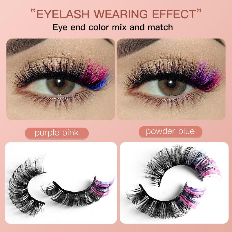 7 Pairs Colorful False Eyelash - Eyelash Extension Volume ulasan dan harga