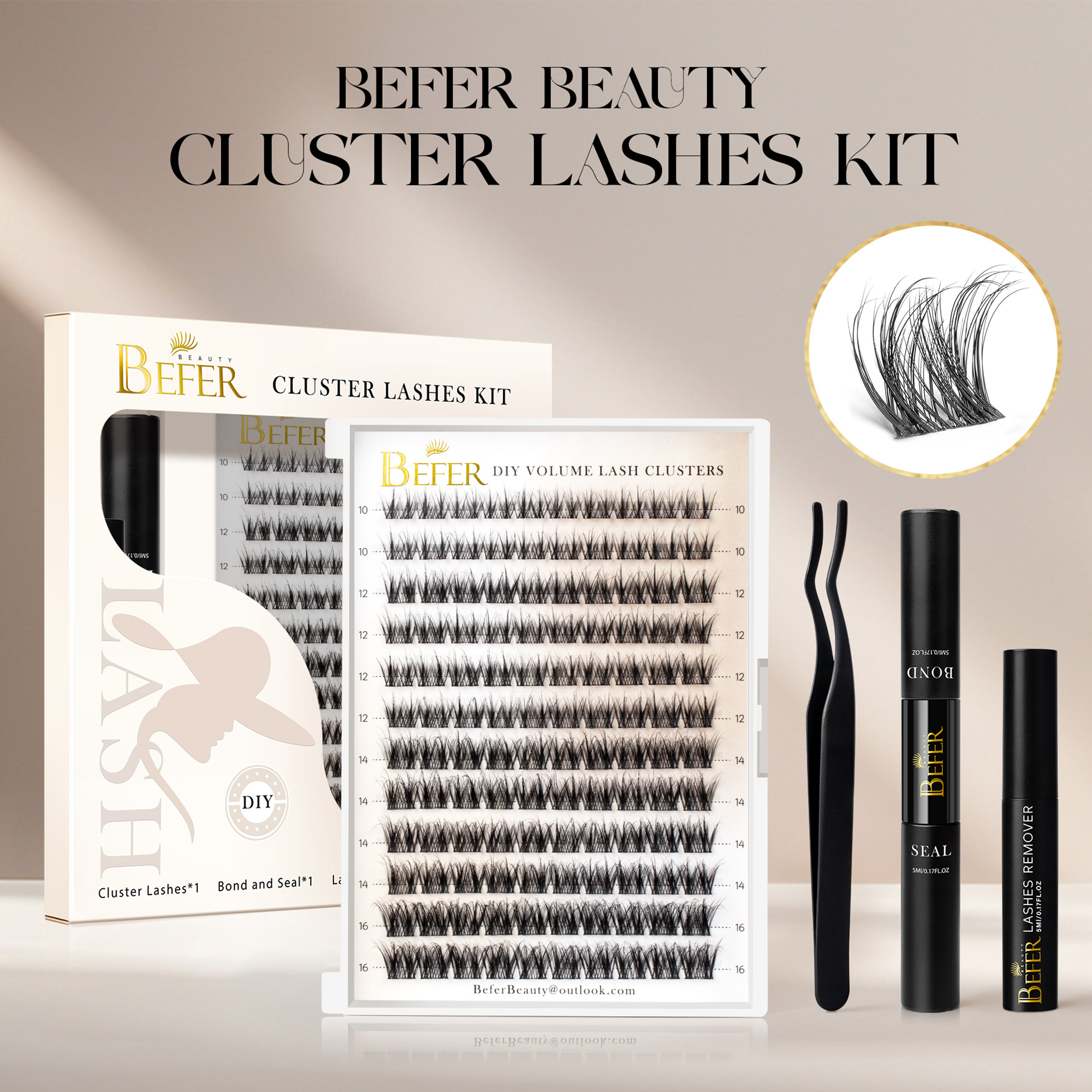 Befer Lash Clusters Kit False  - Eyelash Extension Volume ulasan dan harga