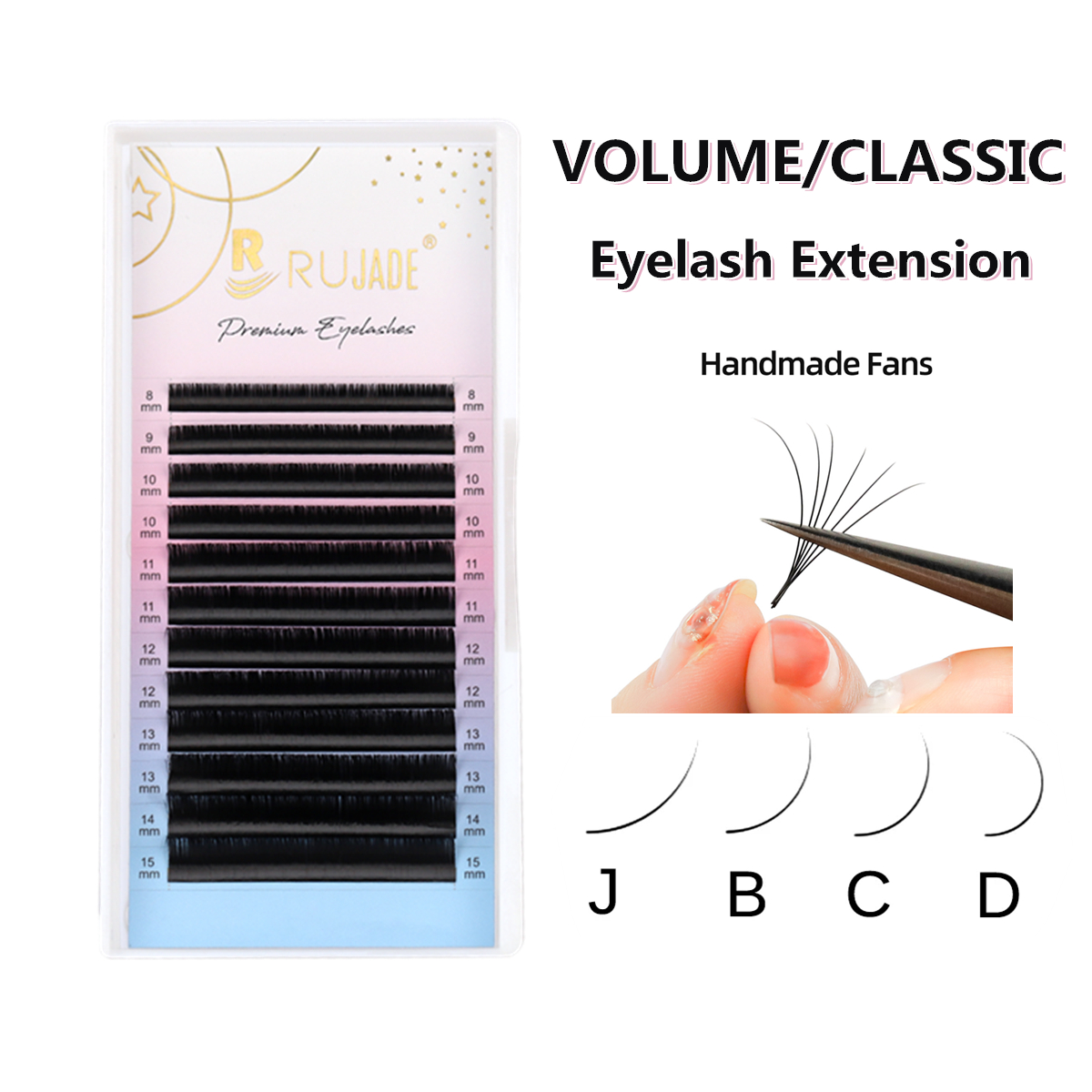 RUJADE B/J Curl False Mink 0.0 - Eyelash Extension Natural Classic ulasan dan harga