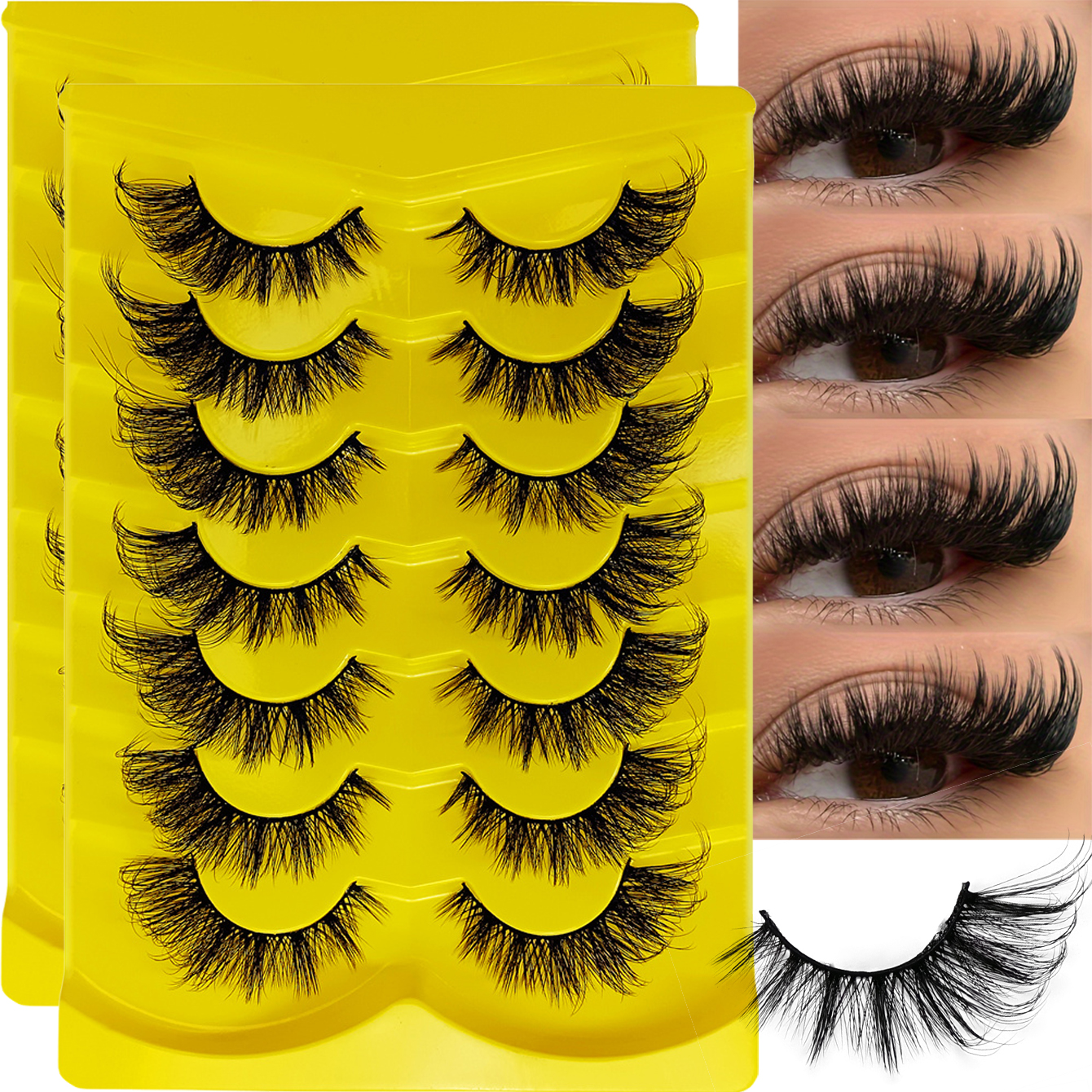 14Pairs/2Pack Cat Eye Lashes 3 - Eyelash Extension Fox Eye ulasan dan harga