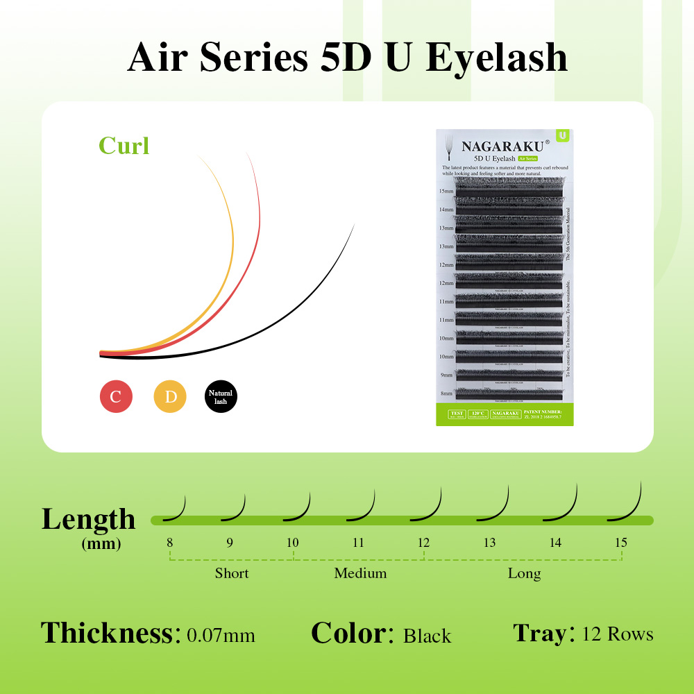 NAGARAKU U Shape 3D/4D/5D Soft - Eyelash Extension Human Hair ulasan dan harga