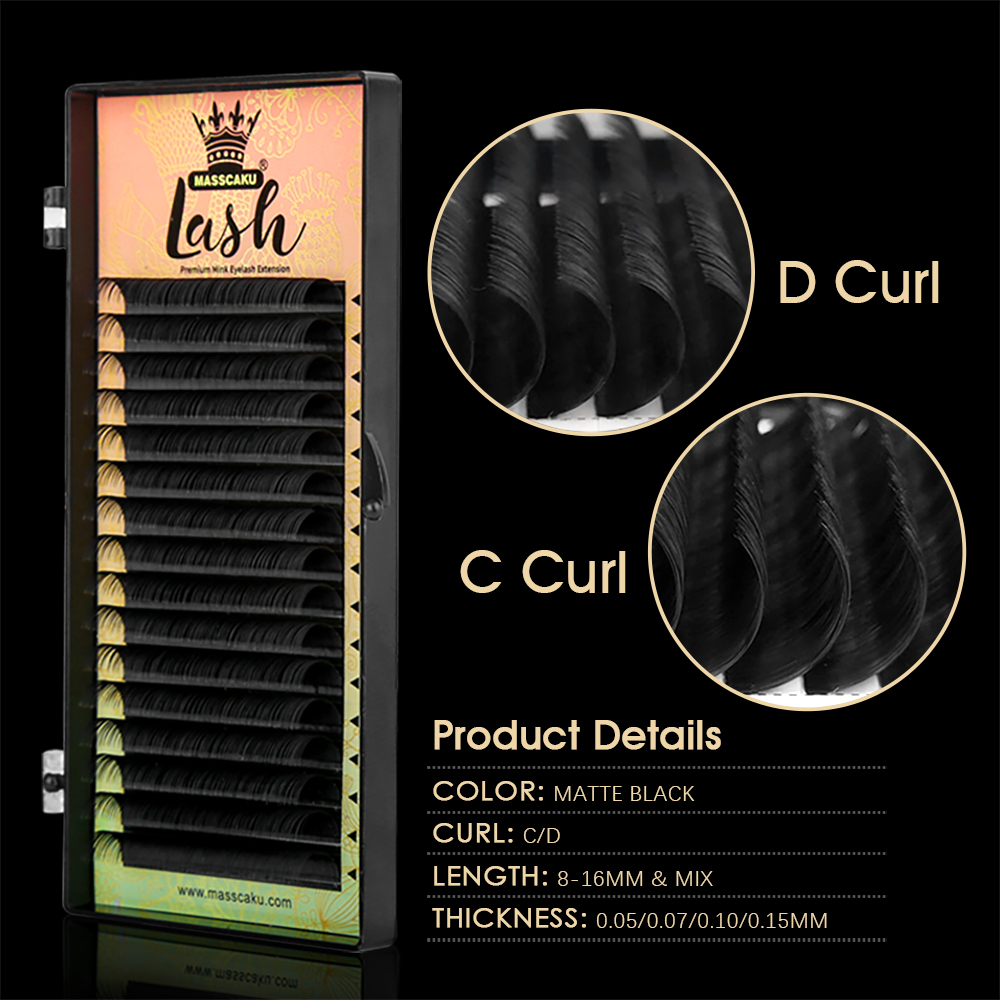16 Lines MASSCAKU C D Curl Wat - Eyelash Extension Natural Classic ulasan dan harga
