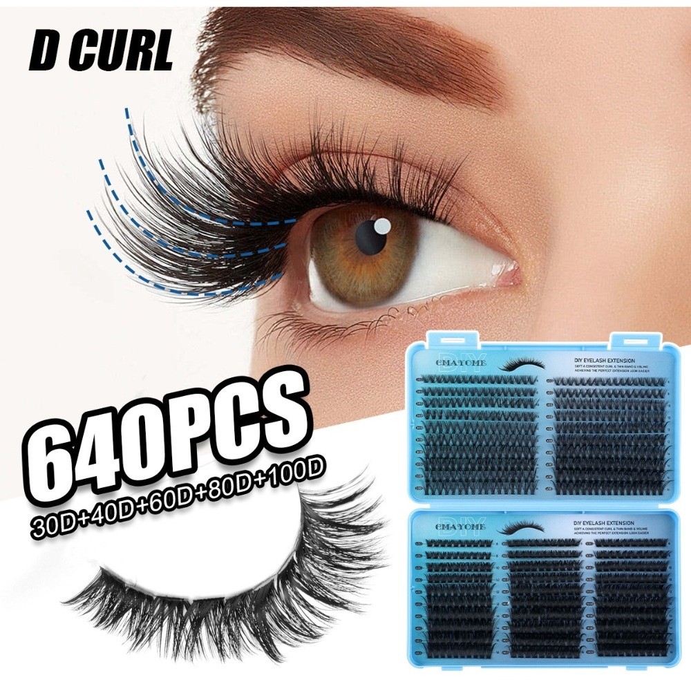 640Pcs 8-16mm Length False Eye - Eyelash Extension Volume ulasan dan harga