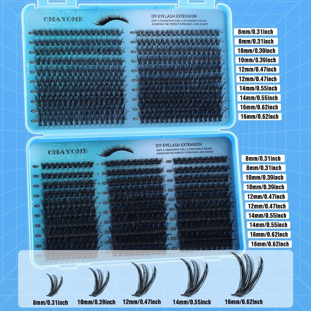 640Pcs 8-16mm Length False Eye - Eyelash Extension Volume ulasan dan harga
