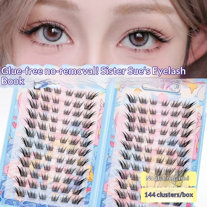 120 Clusters No Need Glue Fals - Eyelash Extension Fox Eye ulasan dan harga