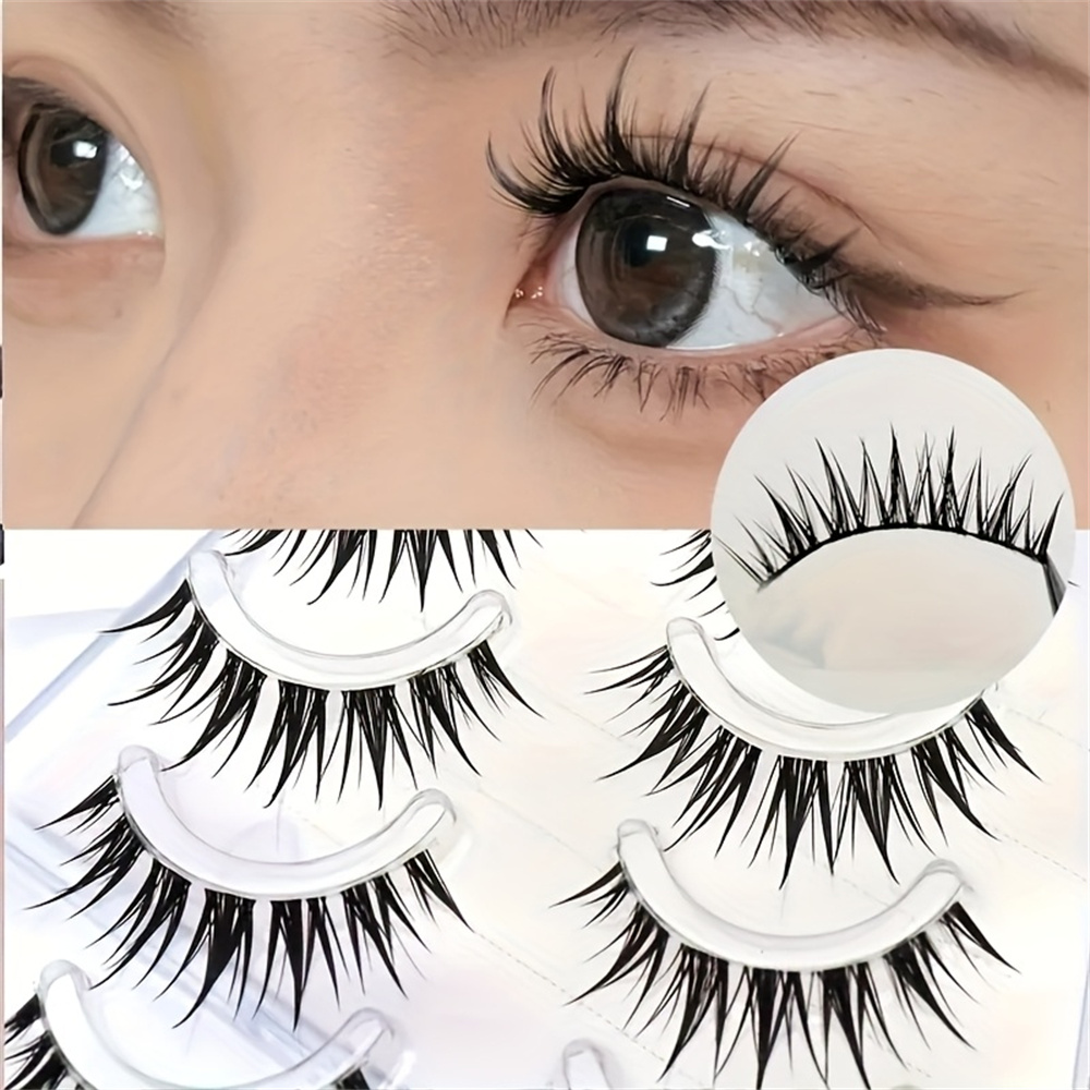 5 pairs of wet comic eyelashes - Eyelash Extension Human Hair ulasan dan harga