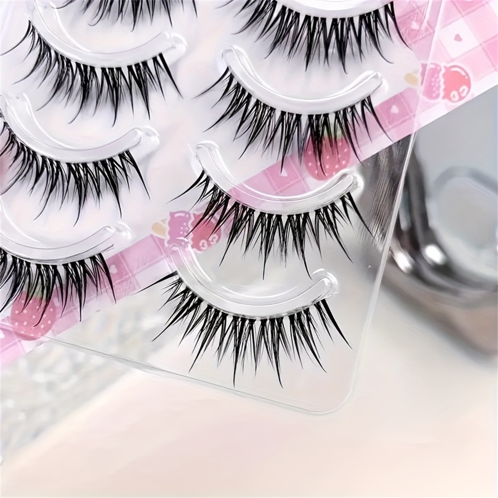 5 pairs of wet comic eyelashes - Eyelash Extension Human Hair ulasan dan harga