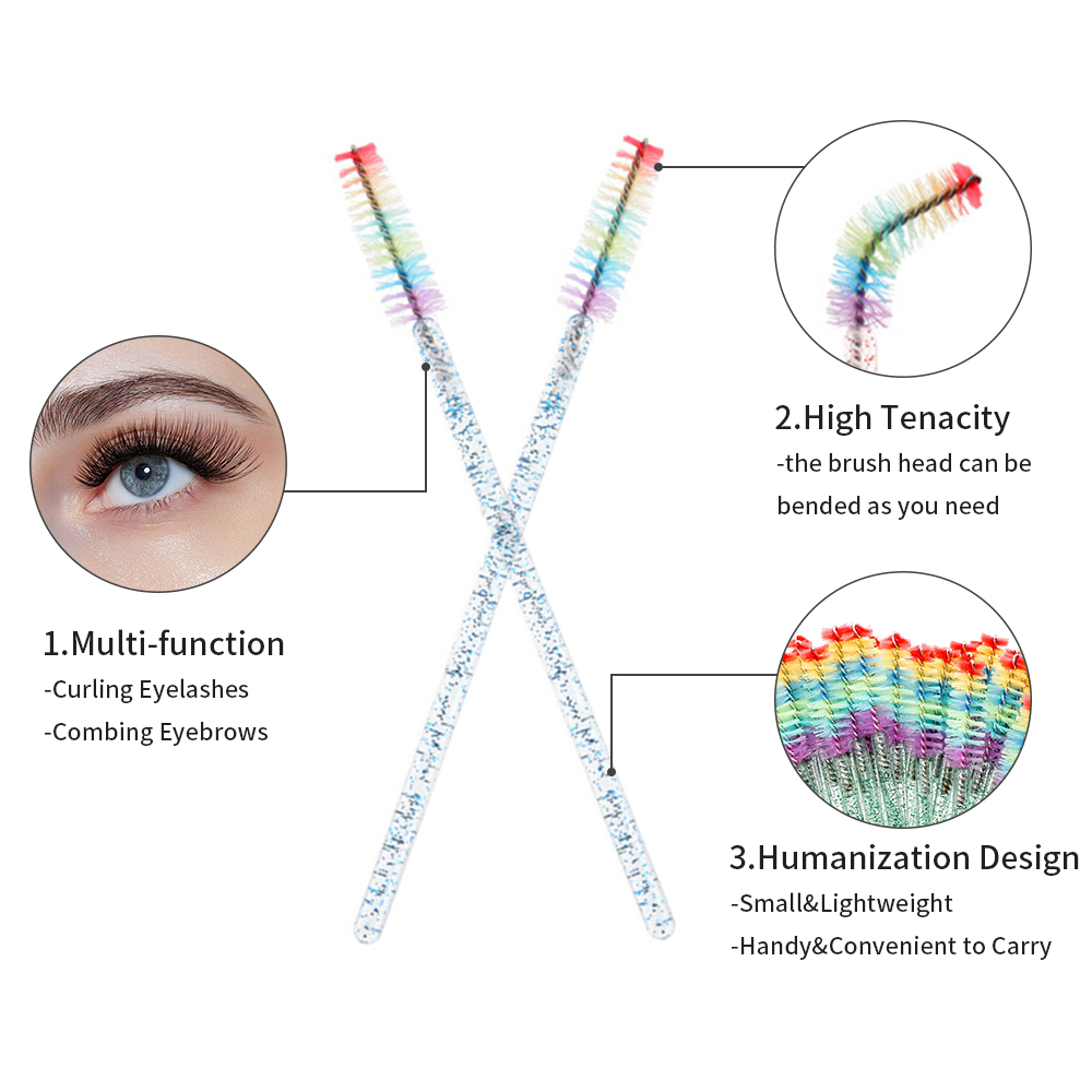 50PCS Rainbow Crystal Eyelash  - Eyelash Extension Glasses ulasan dan harga