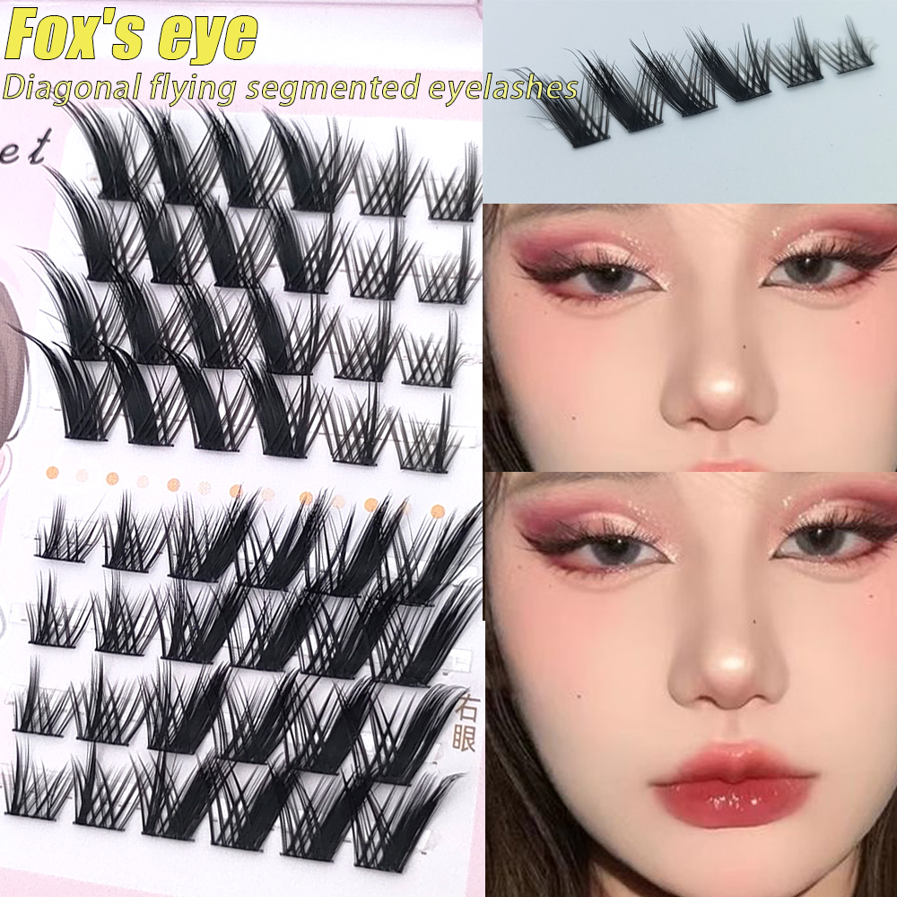 8Rows 3D Fluffy Single Cluster - Eyelash Extension Fox Eye ulasan dan harga
