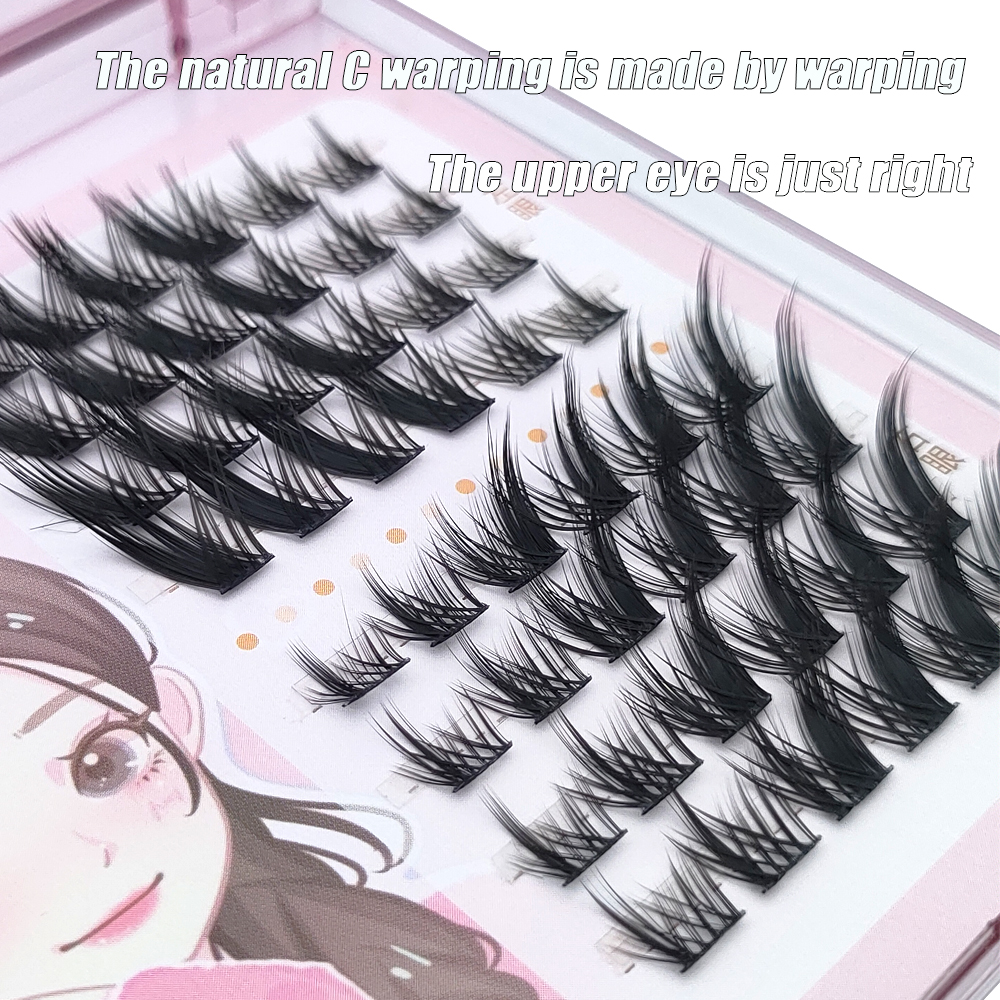 8Rows 3D Fluffy Single Cluster - Eyelash Extension Fox Eye ulasan dan harga
