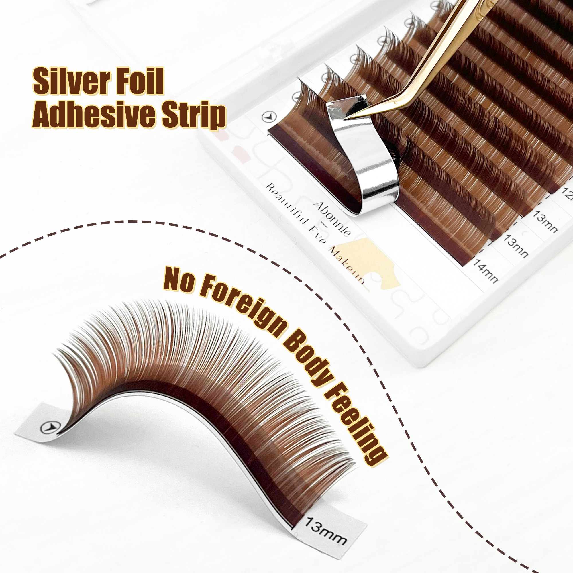 Abonnie Brown Colored M Curl E - Eyelash Extension Fox Eye ulasan dan harga