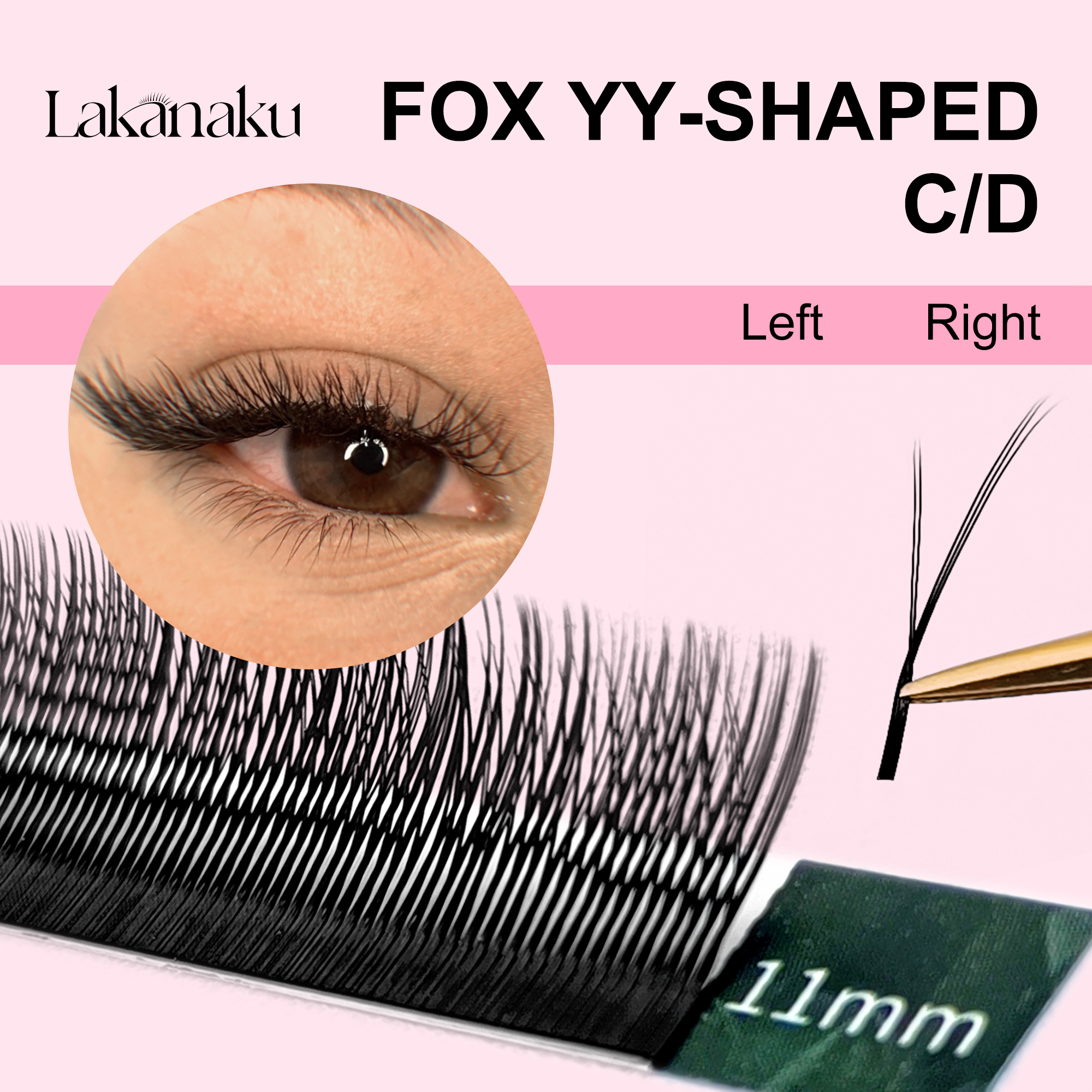 LAKANAKU YY Shape Black Fox Ey - Eyelash Extension Fox Eye ulasan dan harga