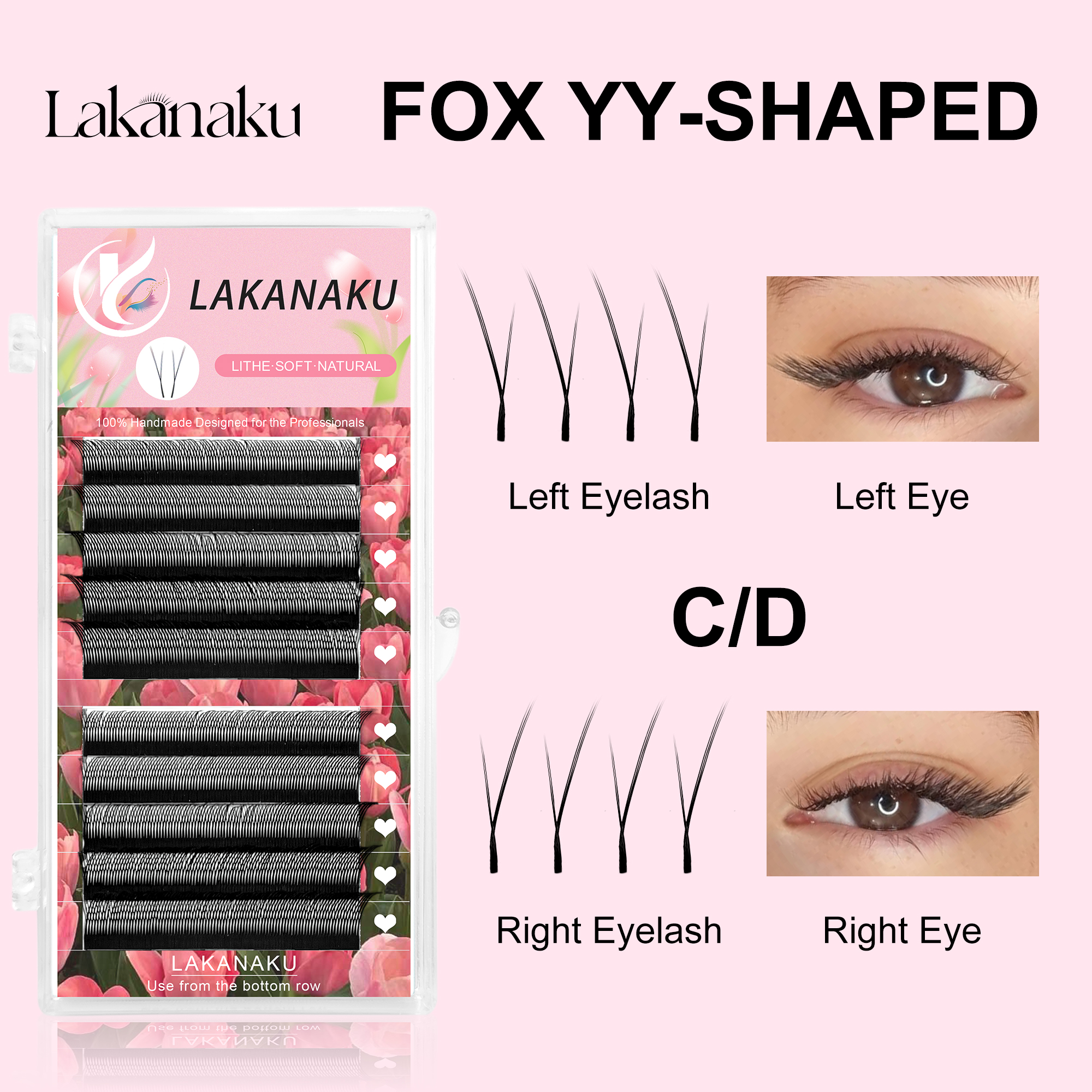 LAKANAKU YY Shape Black Fox Ey - Eyelash Extension Fox Eye ulasan dan harga