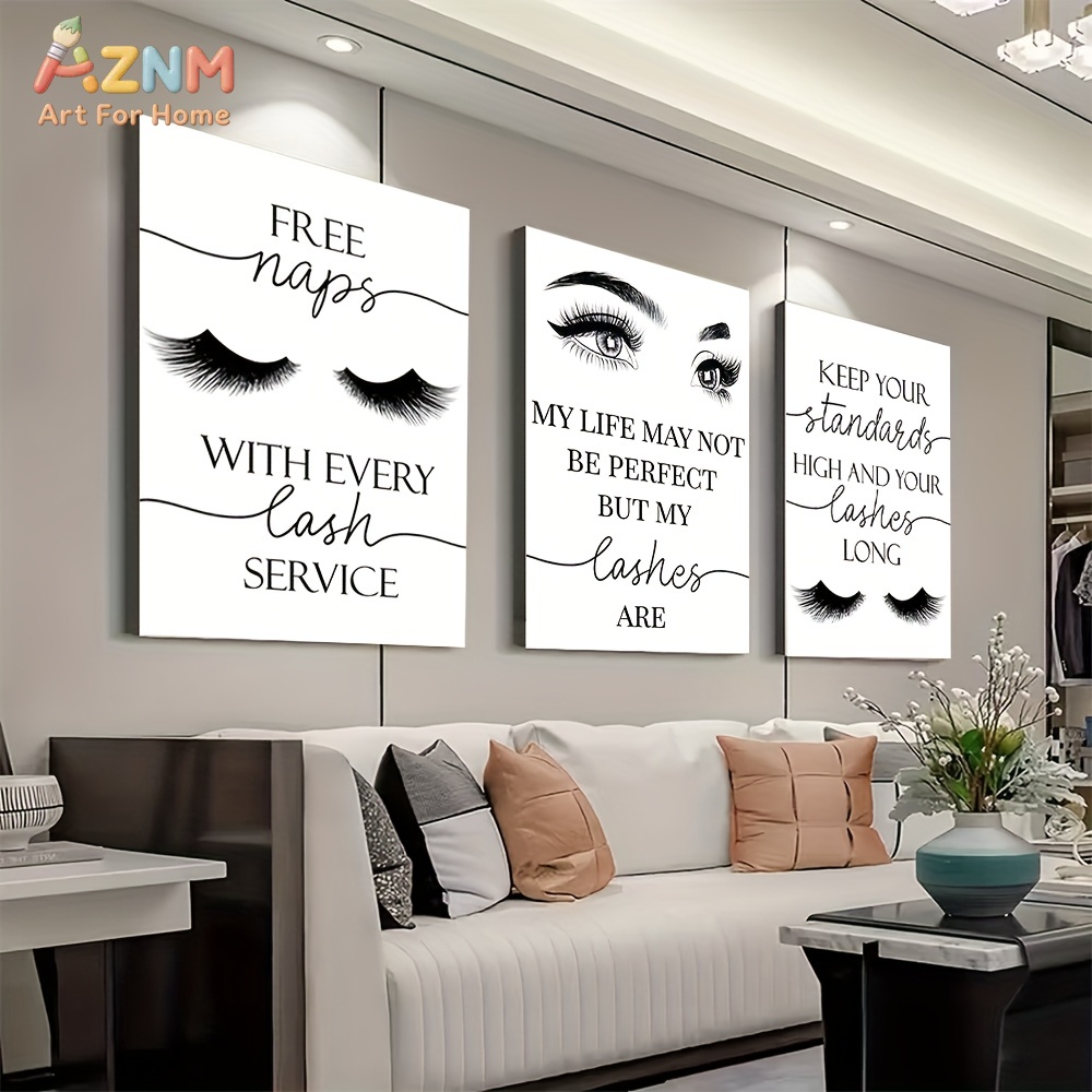 3pcs Unframed Beautiful Inspir - Eyelash Extension Quotes ulasan dan harga
