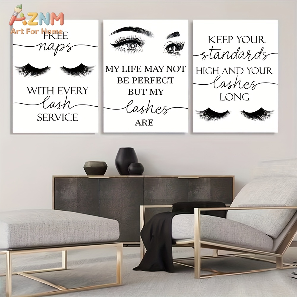 3pcs Unframed Beautiful Inspir - Eyelash Extension Quotes ulasan dan harga
