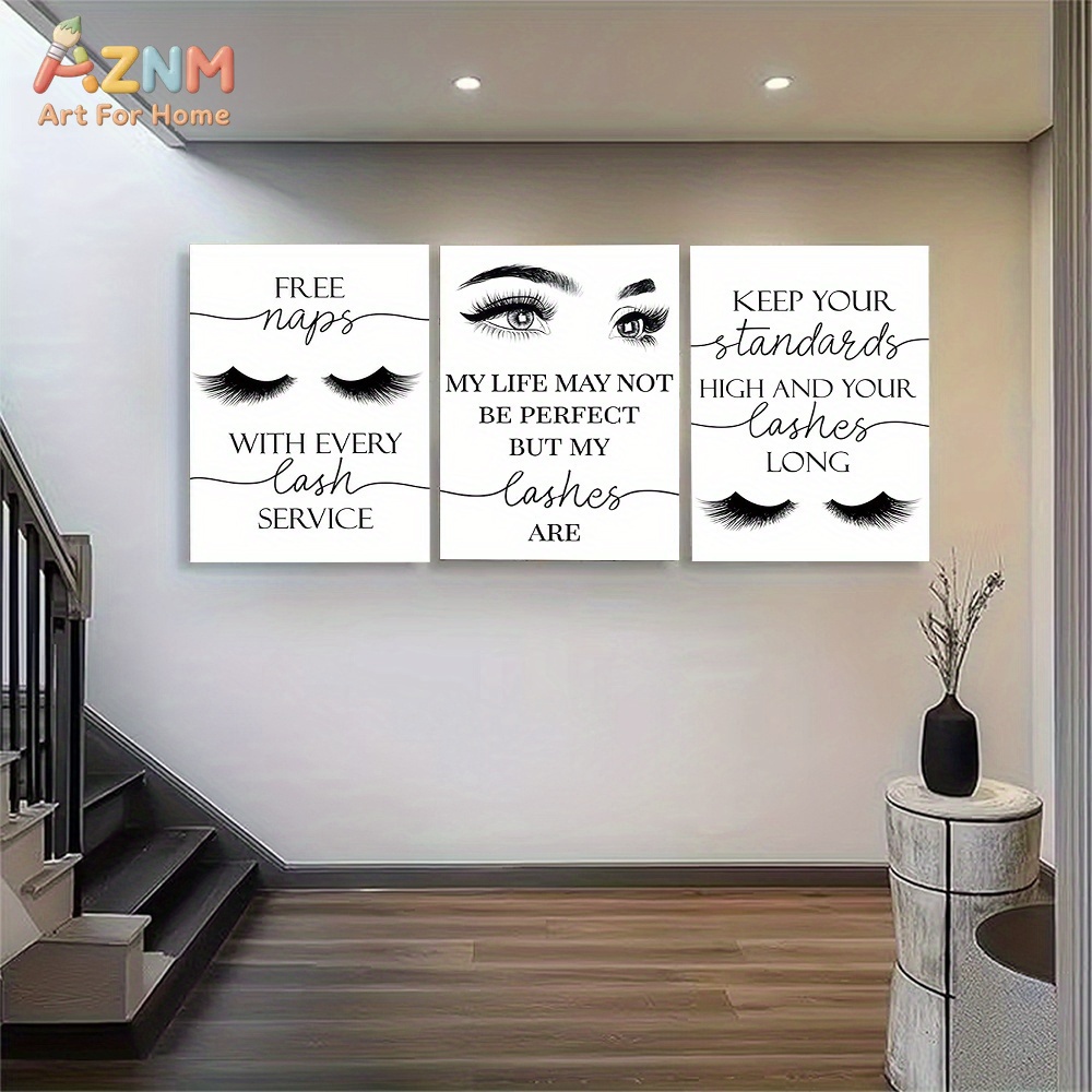 3pcs Unframed Beautiful Inspir - Eyelash Extension Quotes ulasan dan harga
