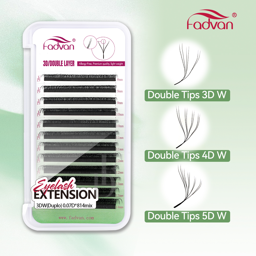 FADVAN W Shape Double Layer Ey - Eyelash Extension Human Hair ulasan dan harga
