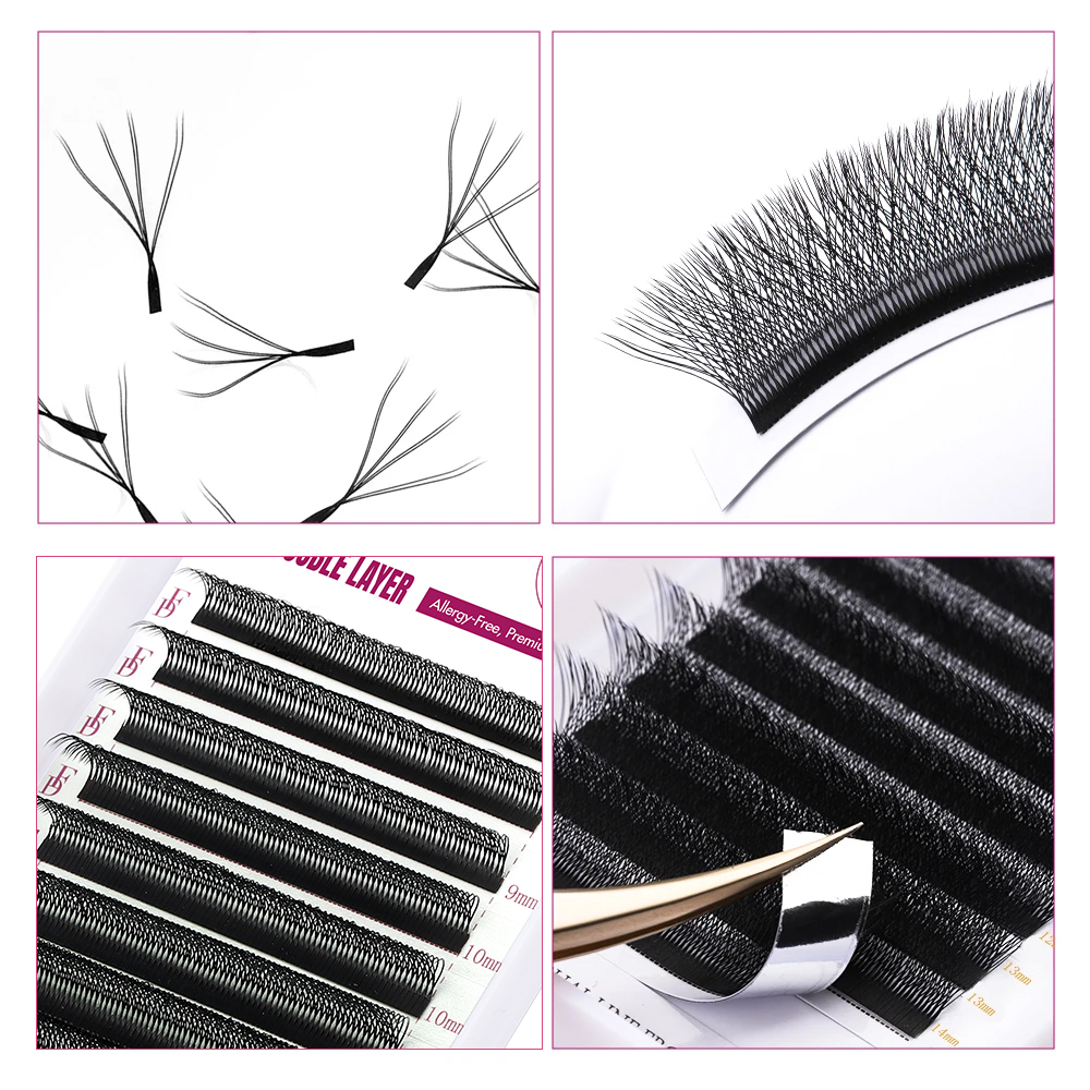 FADVAN W Shape Double Layer Ey - Eyelash Extension Human Hair ulasan dan harga