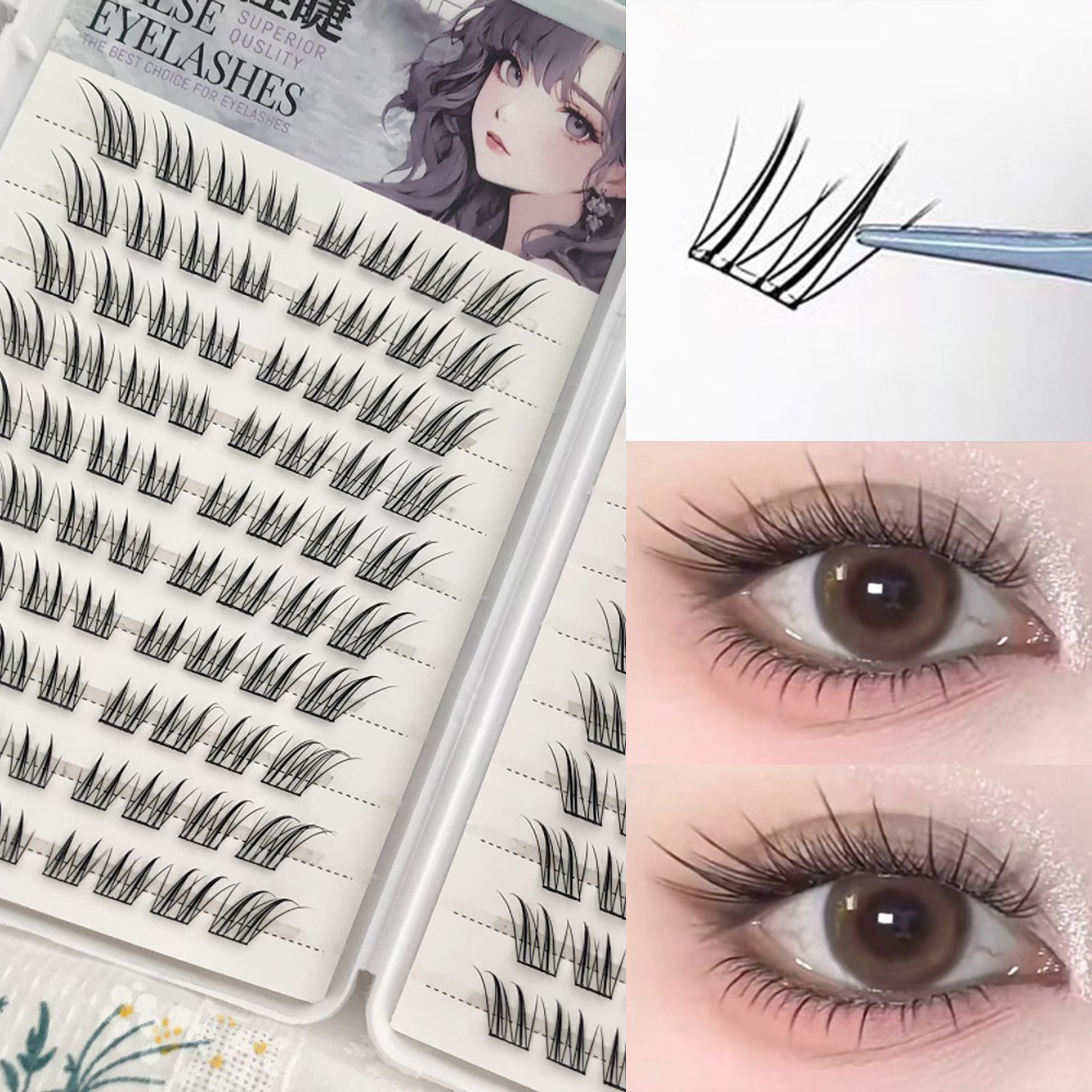 6/10/20 Rows Foxes False Eyela - Eyelash Extension Fox Eye ulasan dan harga