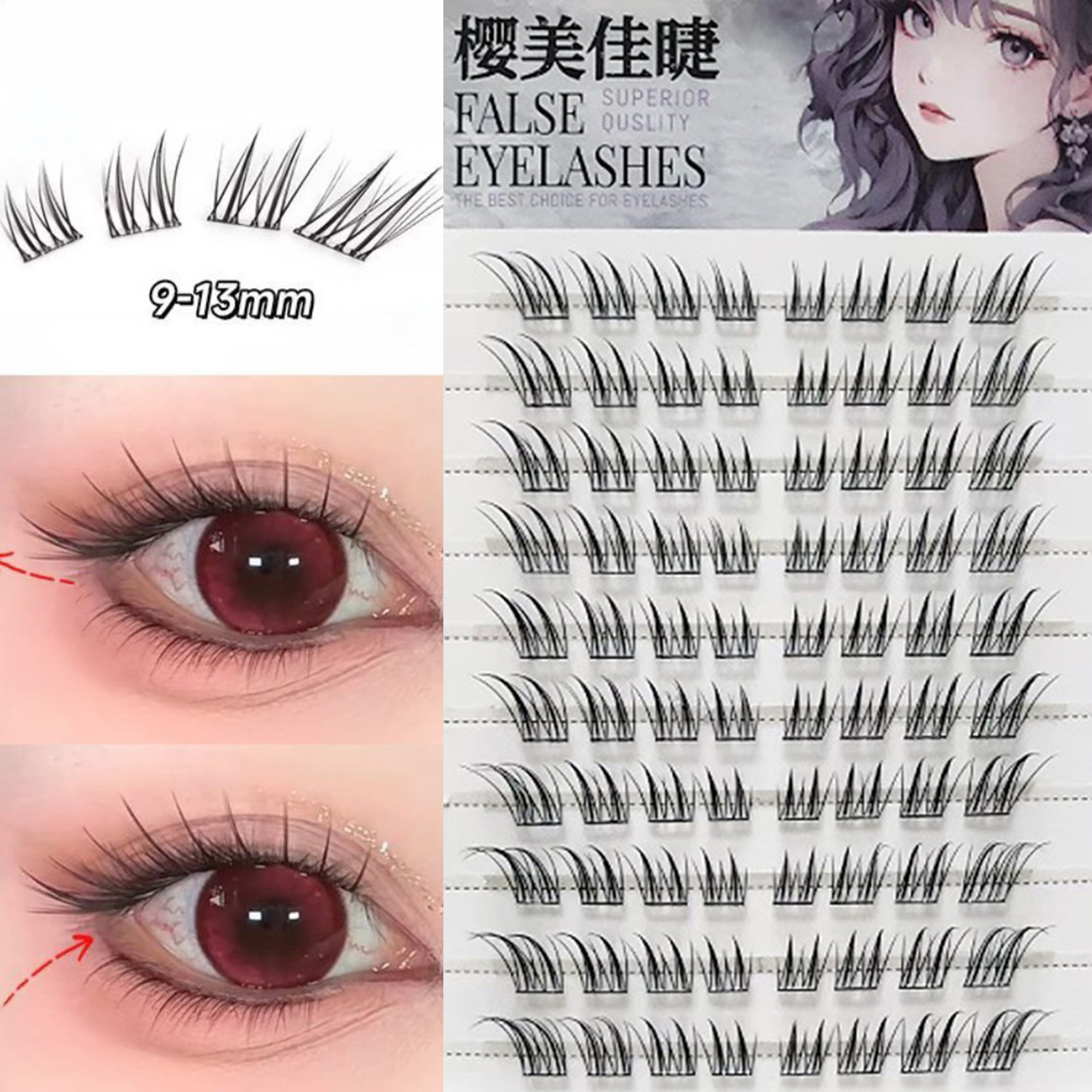 6/10/20 Rows Foxes False Eyela - Eyelash Extension Fox Eye ulasan dan harga