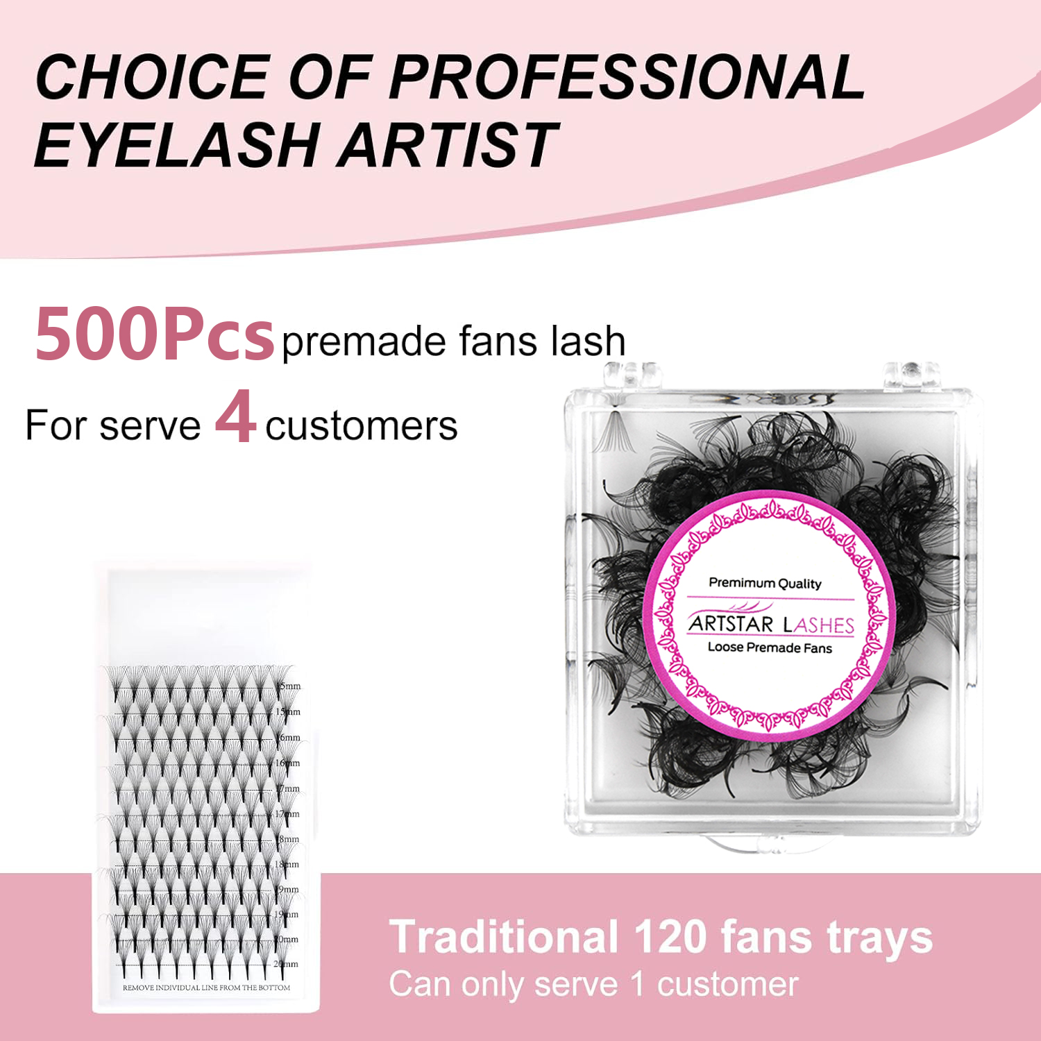 ARTSTAR 500 Fans Loose Fan Eye - Eyelash Extension Human Hair ulasan dan harga