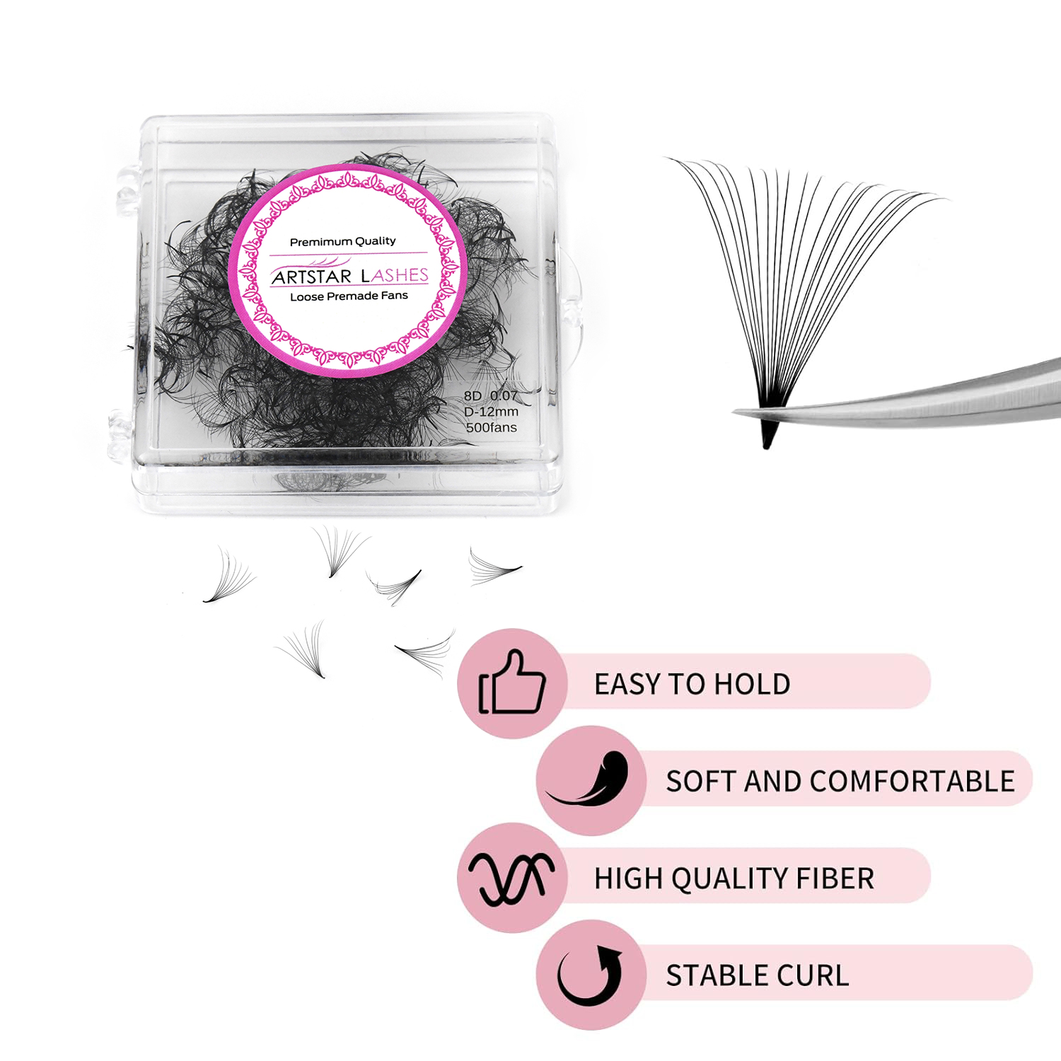 ARTSTAR 500 Fans Loose Fan Eye - Eyelash Extension Human Hair ulasan dan harga