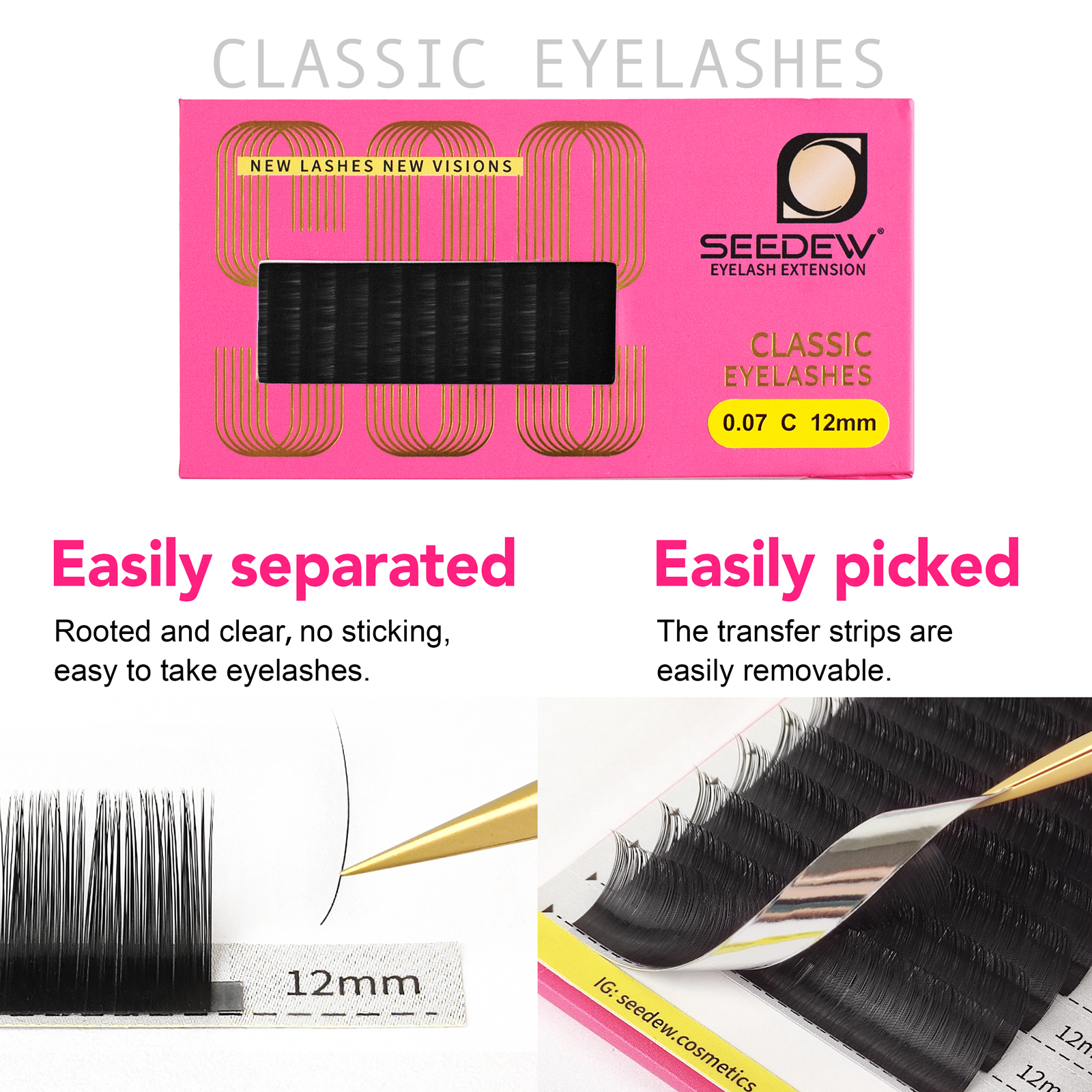 SEEDEW 0.07/0.05/0.15mm B/C/D/ - Eyelash Extension Natural Classic ulasan dan harga