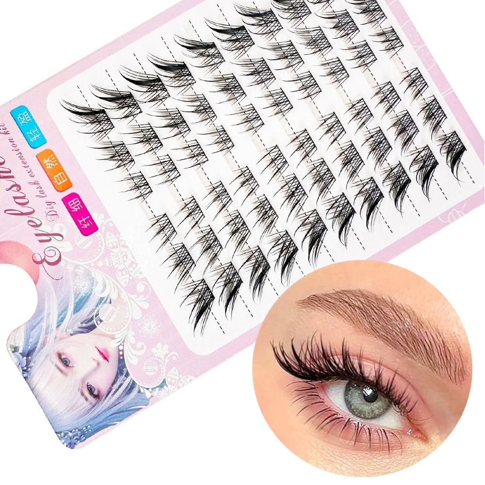 3D Cat Eye Clusters Lashes Nat - Eyelash Extension Fox Eye ulasan dan harga