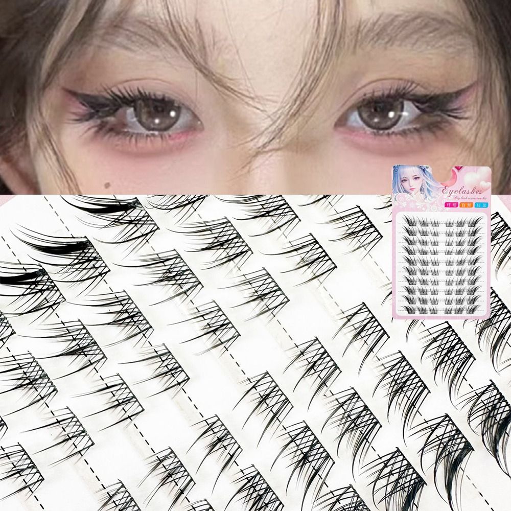 3D Cat Eye Clusters Lashes Nat - Eyelash Extension Fox Eye ulasan dan harga