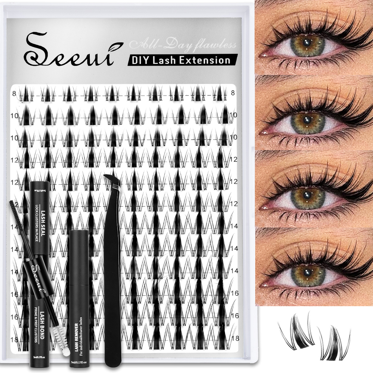 Lash Clusters Kit Thick Curl E - Eyelash Extension Glue Remover ulasan dan harga