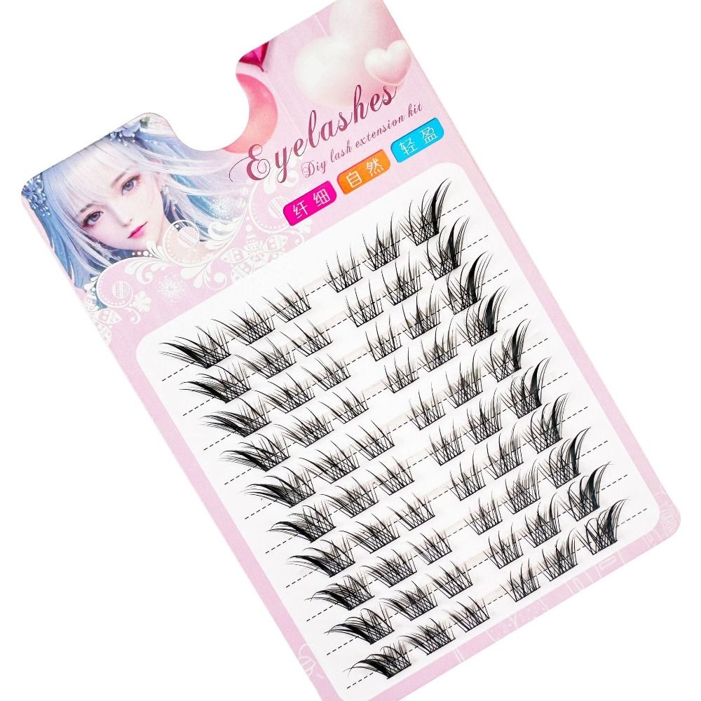 3D Cat Eye Clusters Lashes Nat - Eyelash Extension Fox Eye ulasan dan harga
