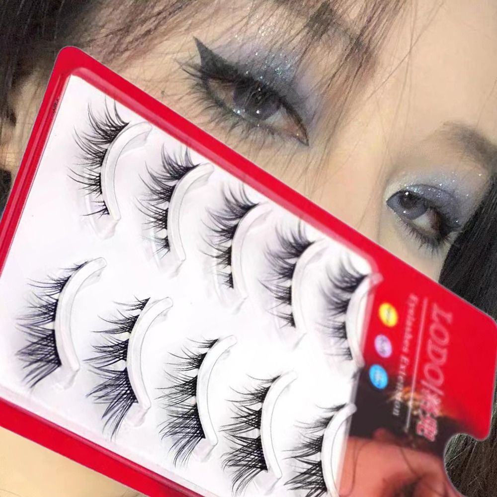5 Pairs Fake Eyelashes Natural - Eyelash Extension Fox Eye ulasan dan harga