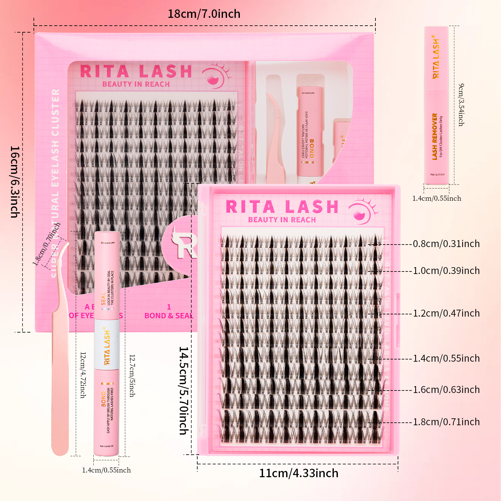 RITALASH 154pcs D Curl Cluster - Eyelash Extension Volume ulasan dan harga