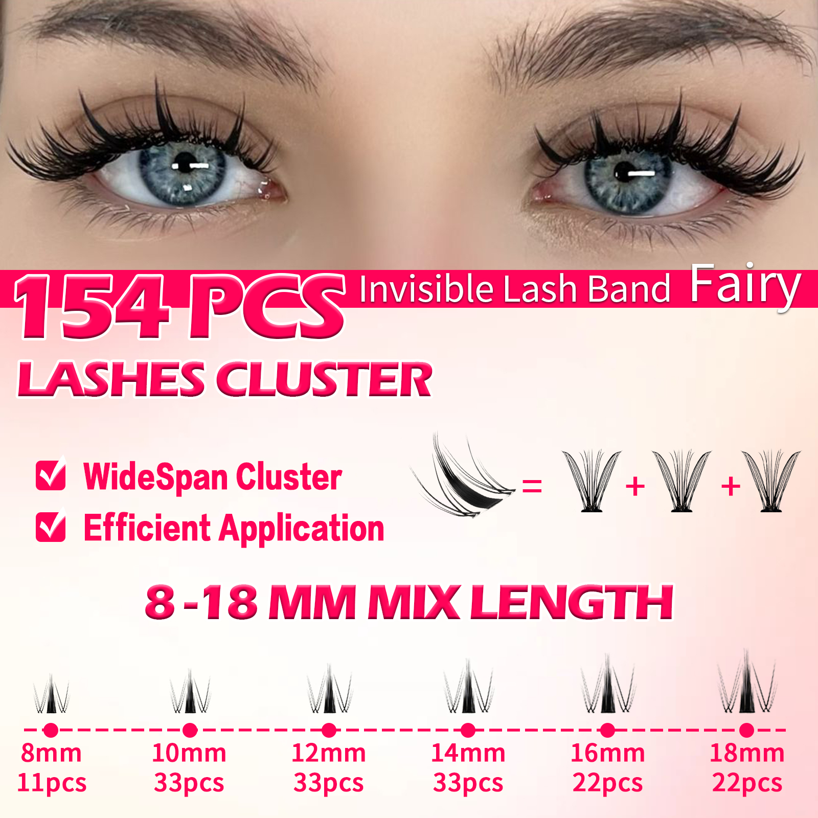 RITALASH 154pcs D Curl Cluster - Eyelash Extension Volume ulasan dan harga