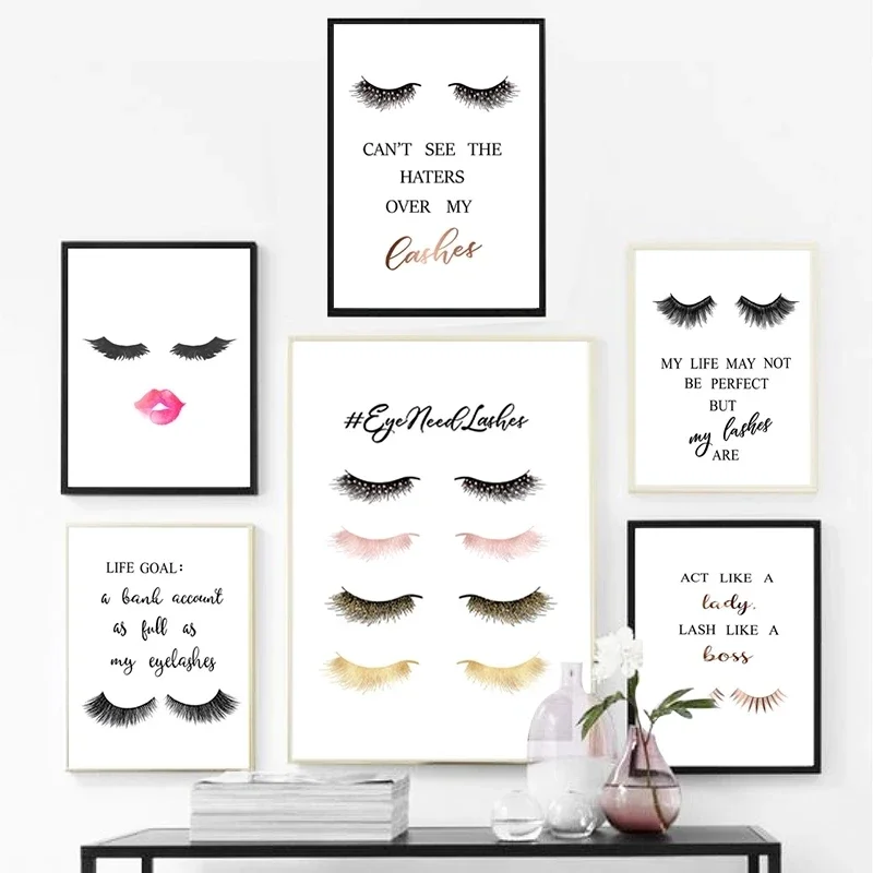 1pc frameless Canvas Painting  - Eyelash Extension Quotes ulasan dan harga