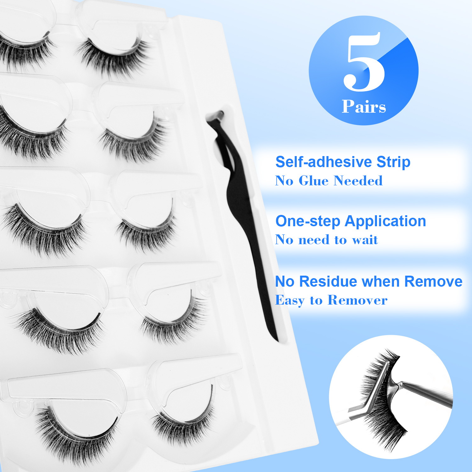 5 Pairs Glue-free Self-adhesiv - Eyelash Extension Glue Remover ulasan dan harga