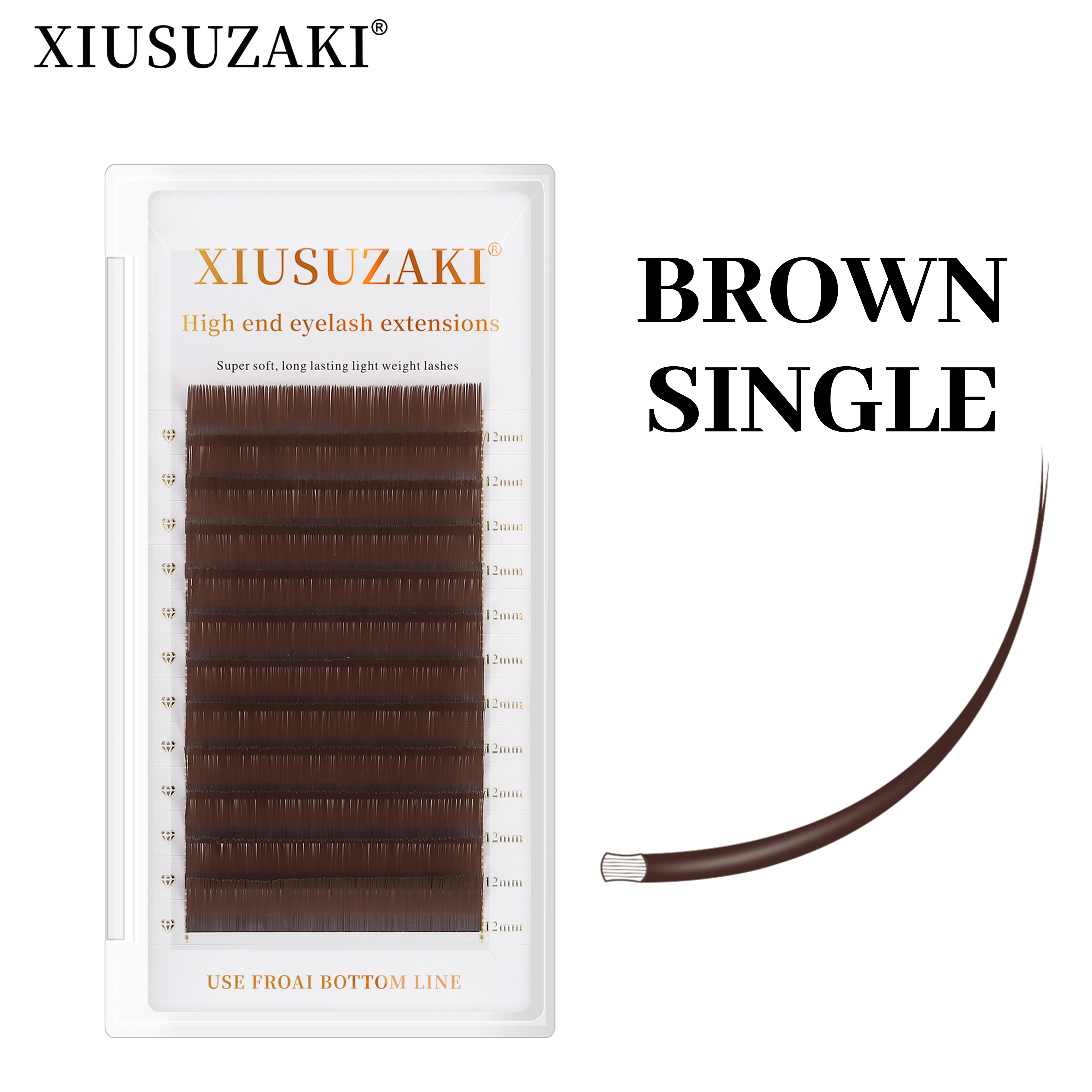 XIUSUZAKI Brown Grey Flat Eyel - Eyelash Extension Human Hair ulasan dan harga
